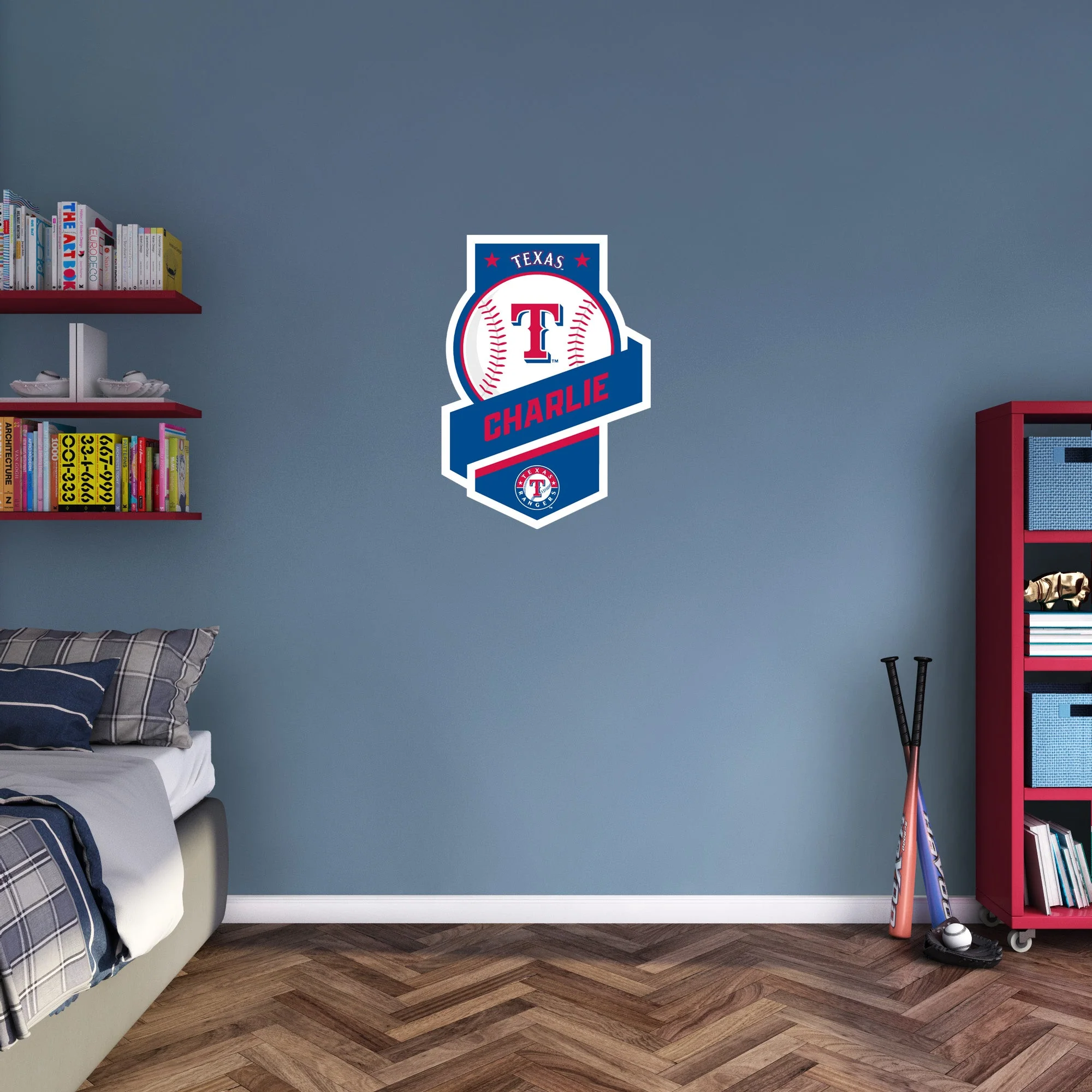 Texas Rangers - Banner Logo - With Personalized Name - Official MLB - Vinyl Transfer Decal - Image 4