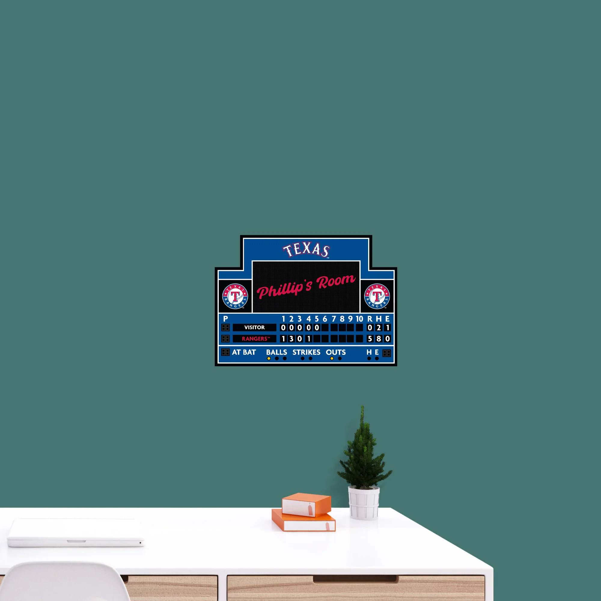 Texas Rangers - Scoreboard Graphic - With Personalized Name - Official MLB - Vinyl Transfer Decal - Image 7