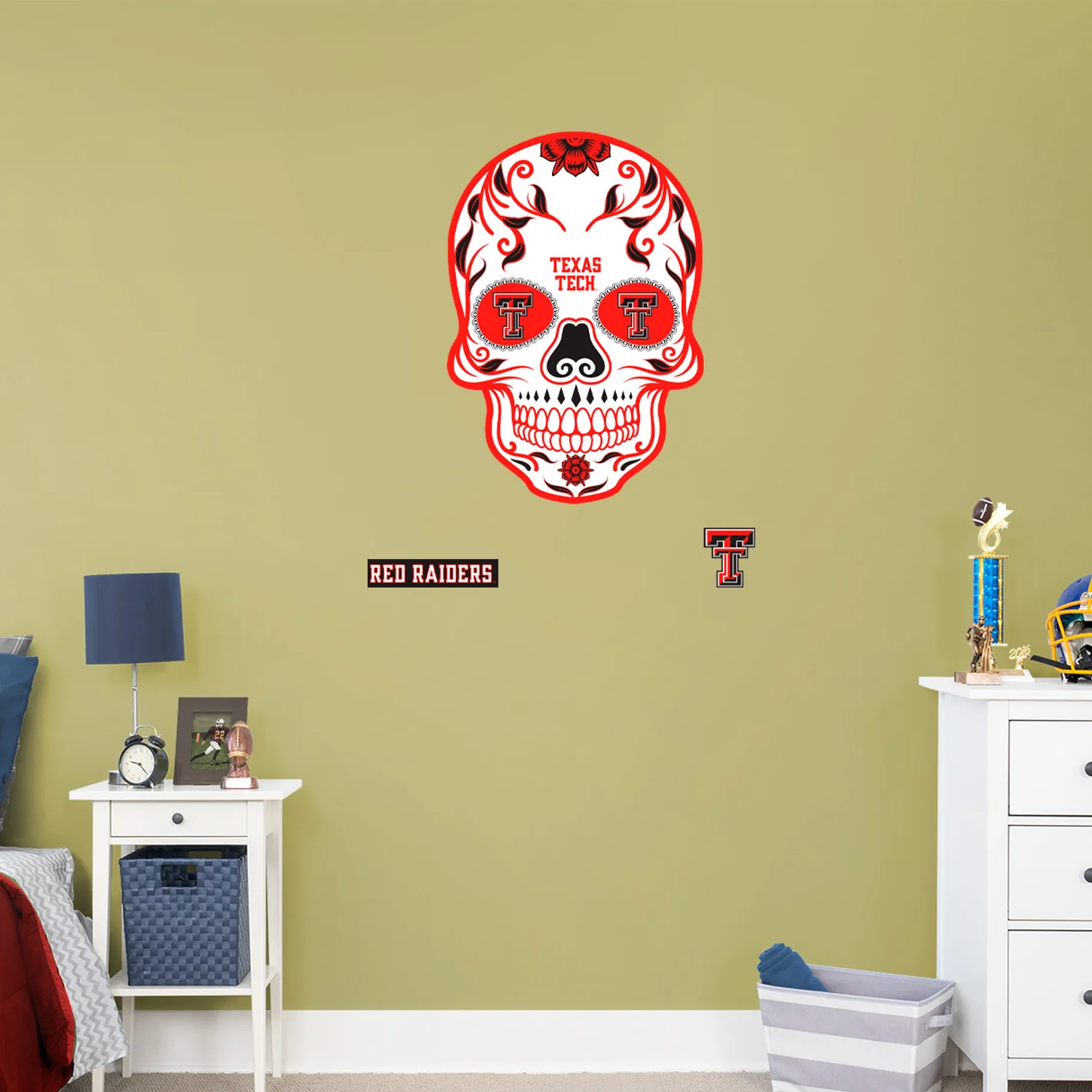 Texas Tech Red Raiders - RealBig Sugar Skull Collection - Official NCAA - Reusable Vinyl Wall Decals - Image 7
