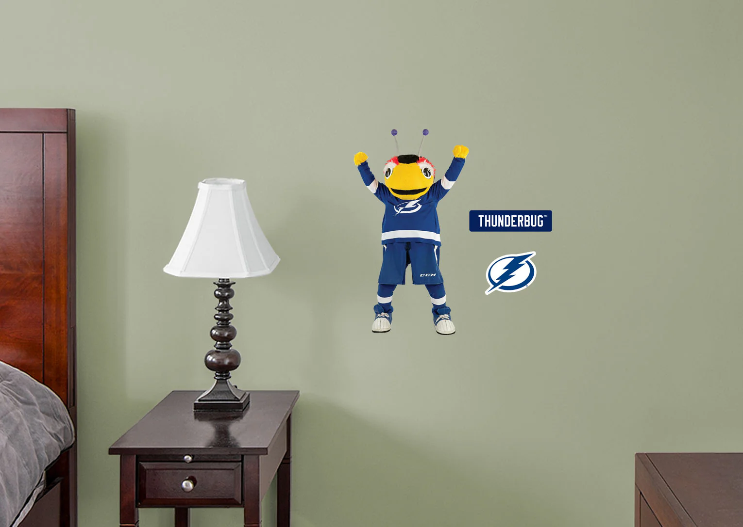 Thunderbug Mascot - RealBig Collection - Official NHL - Tampa Bay Lightning - Reusable Vinyl Wall Decals - Image 3