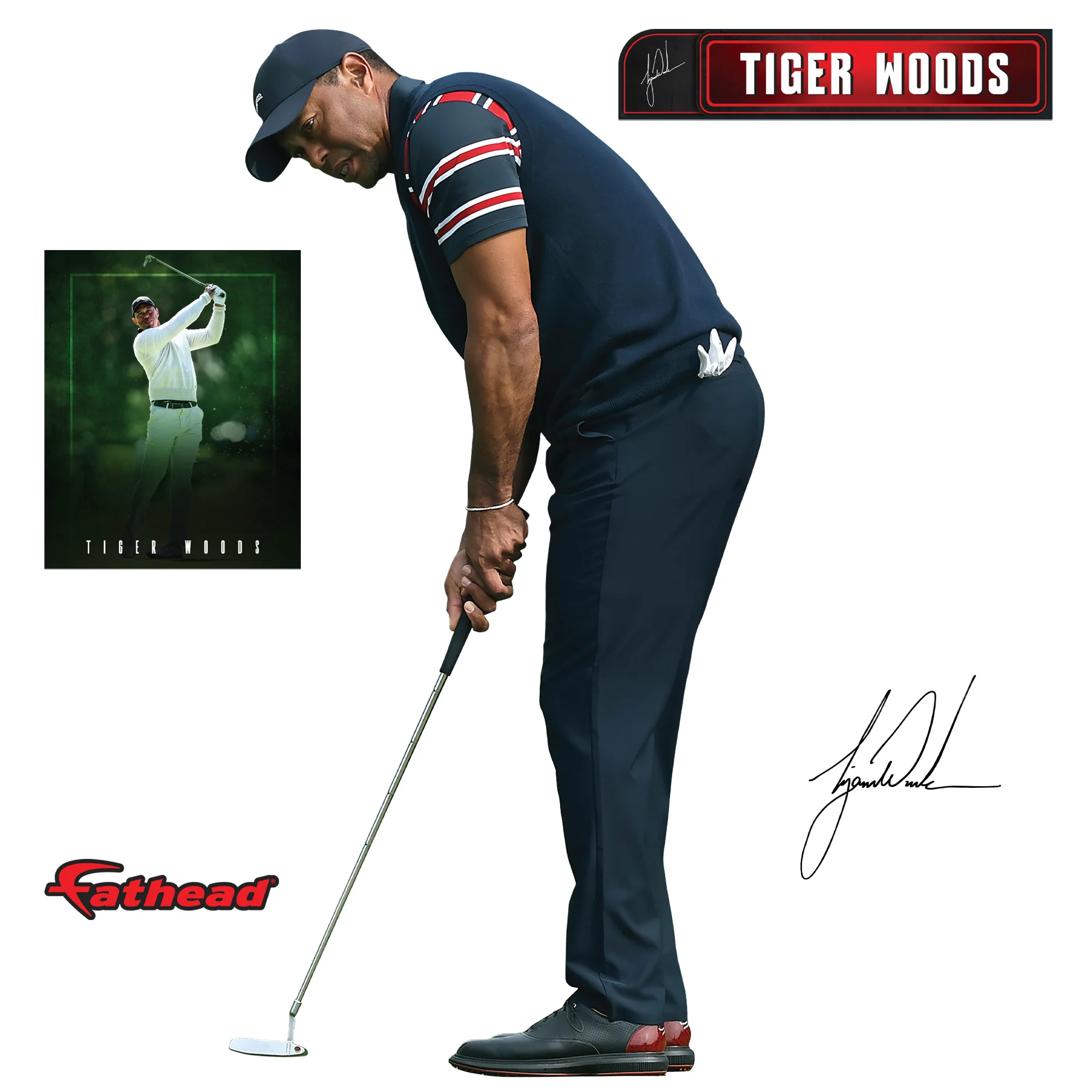 Tiger Woods - RealBig Putting Collection - Officially Licensed - Reusable Vinyl Wall Decals - Image 2