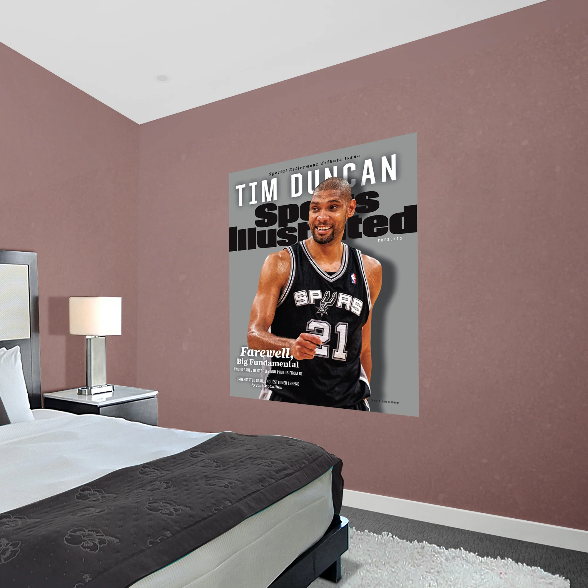 Tim Duncan - August 2016 Retirement Tribute Sports Illustrated Cover - Peel & Stick Poster - Official NBA - San Antonio Spurs - Reusable Vinyl Wall Decal - Image 3