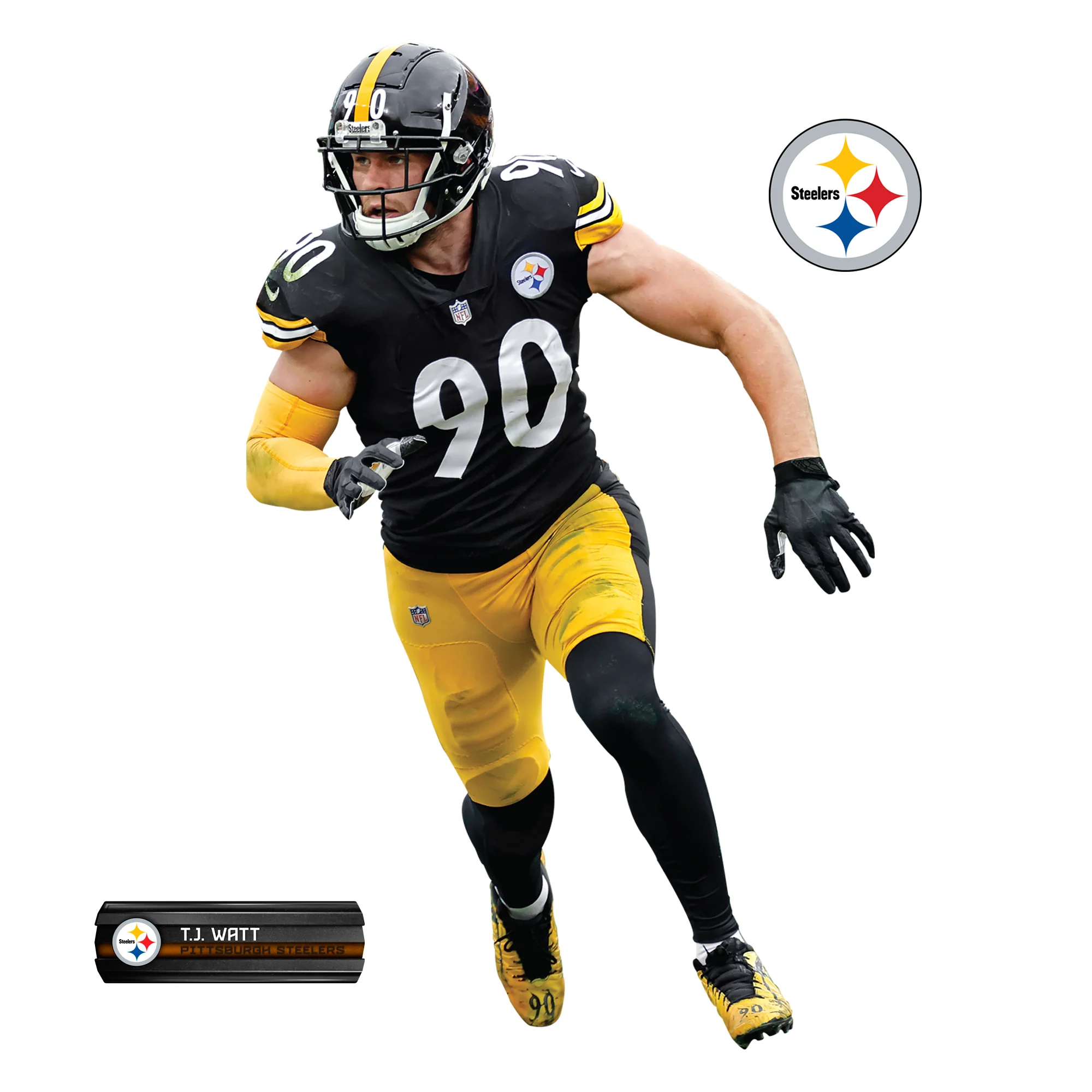 T.J. Watt - RealBig Running Collection - Official NFL - Pittsburgh Steelers - Reusable Vinyl Wall Decals #2 - Image 10