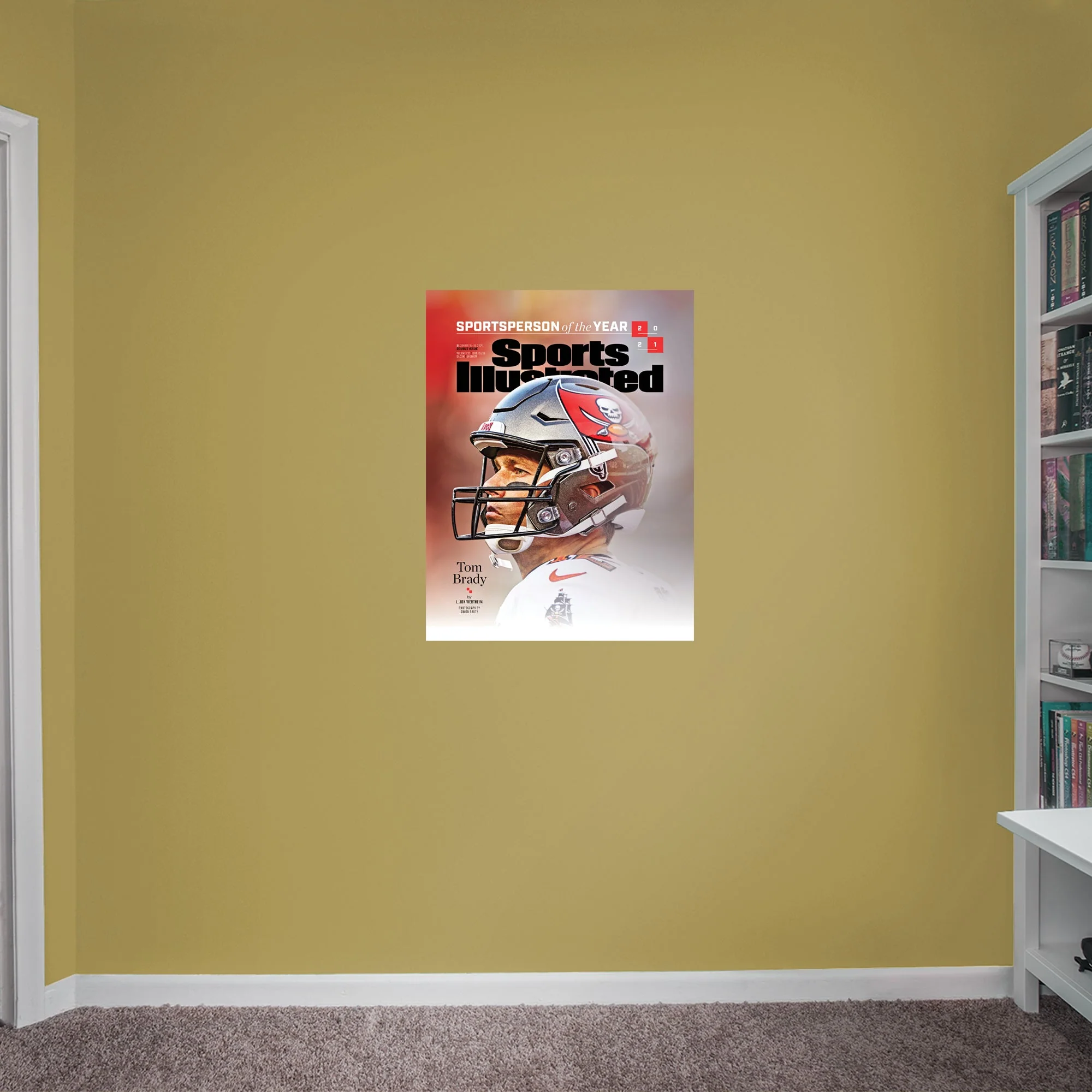 Tom Brady - 2021 Sportsperson of the Year - December 2021 Sports Illustrated Cover - Peel & Stick Poster - Official NFL - Tampa Bay Buccaneers - Reusable Vinyl Wall Decal - Image 3