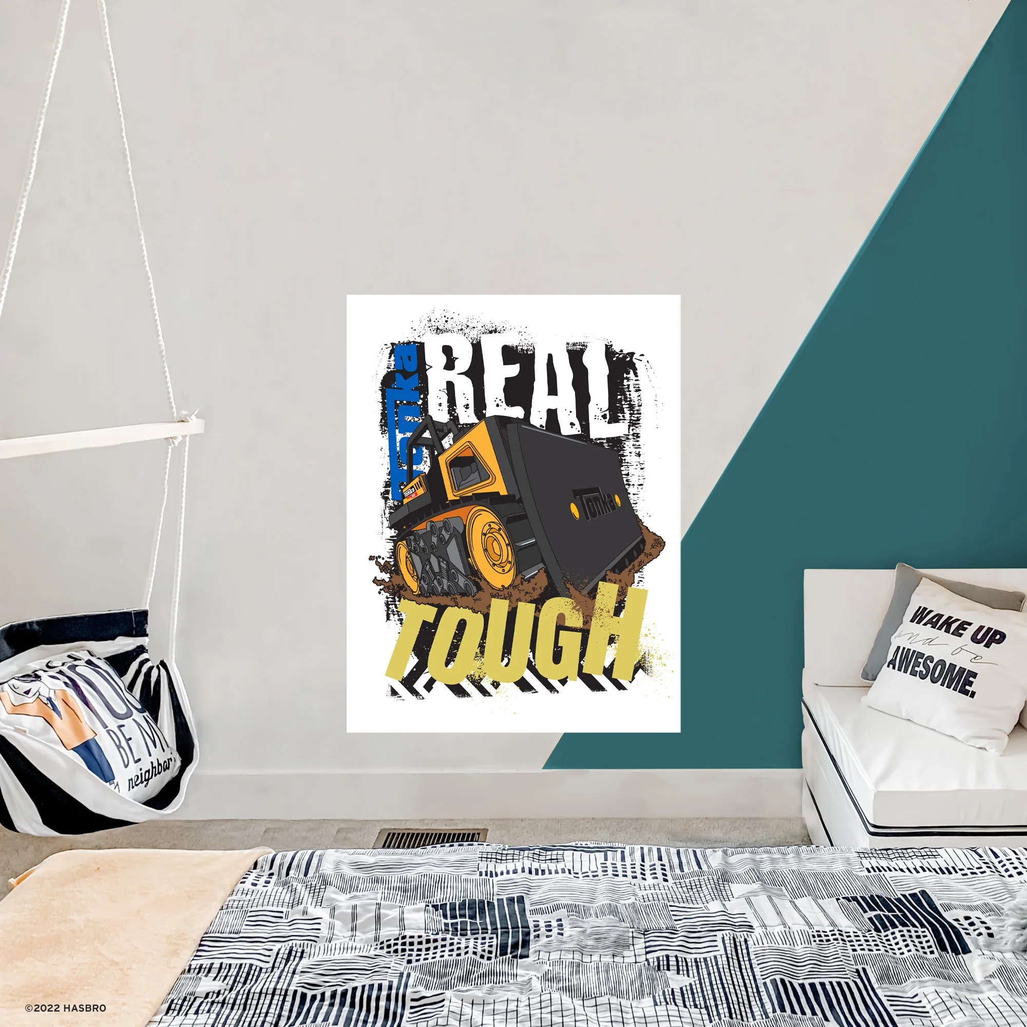 Tonka Trucks - Bulldozer Real Tough - Peel & Stick Poster - Official Hasbro - Reusable Vinyl Wall Decal - Image 2