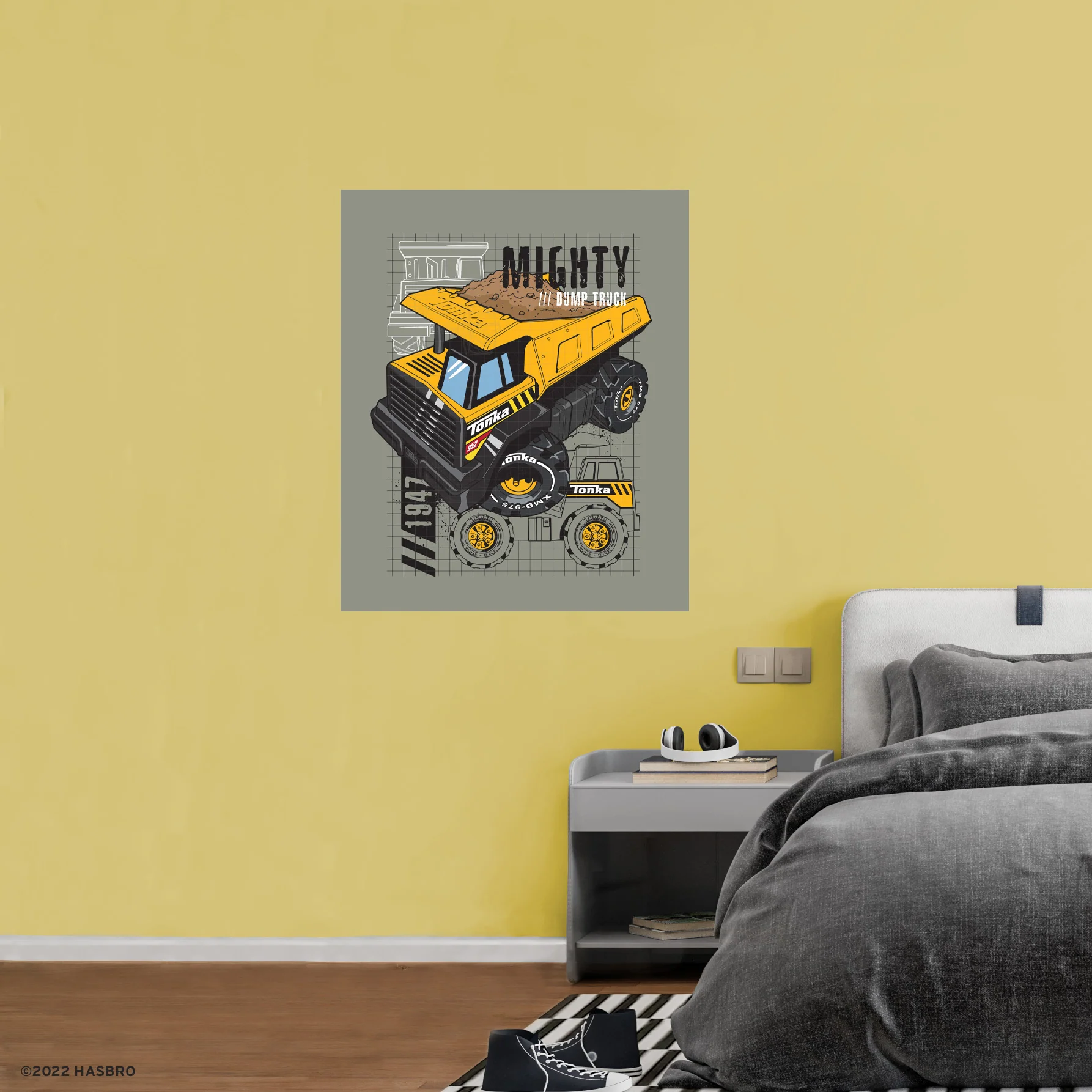 Tonka Trucks - Mighty Dump Truck - Peel & Stick Poster - Official Hasbro - Reusable Vinyl Wall Decal - Image 3