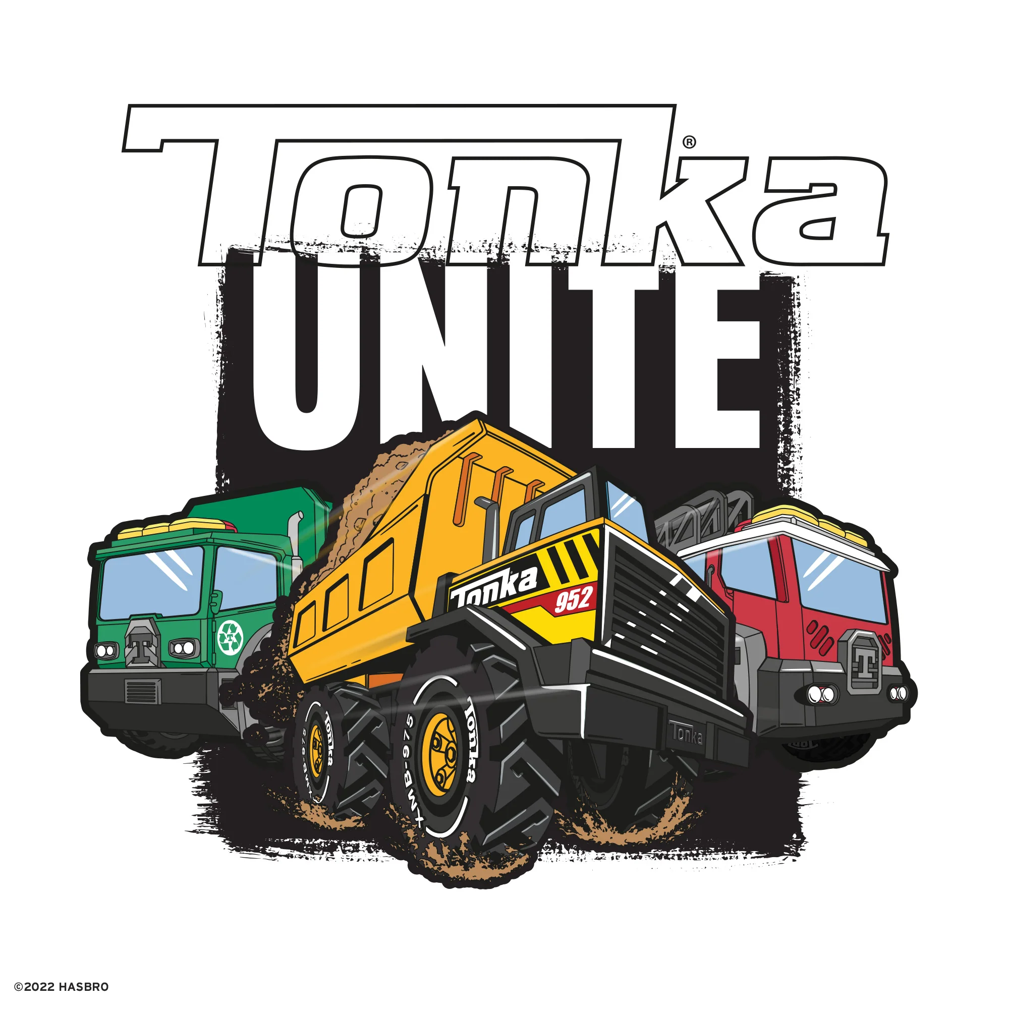 Tonka Trucks - Peel & Stick Poster - Official Hasbro - Reusable Vinyl Wall Decal