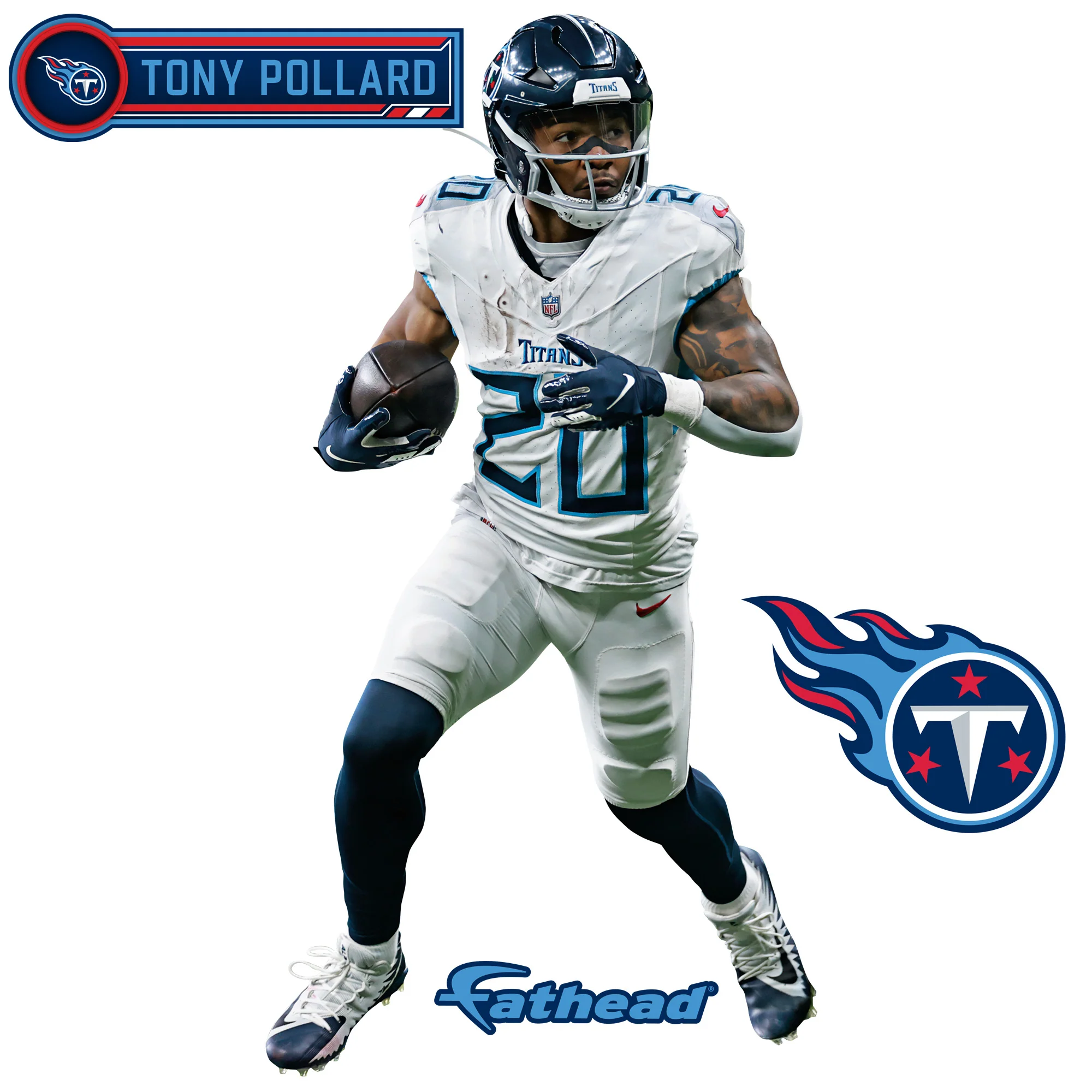 Tony Pollard - RealBig Collection - Official NFL - Tennessee Titans - Reusable Vinyl Wall Decals - Image 8
