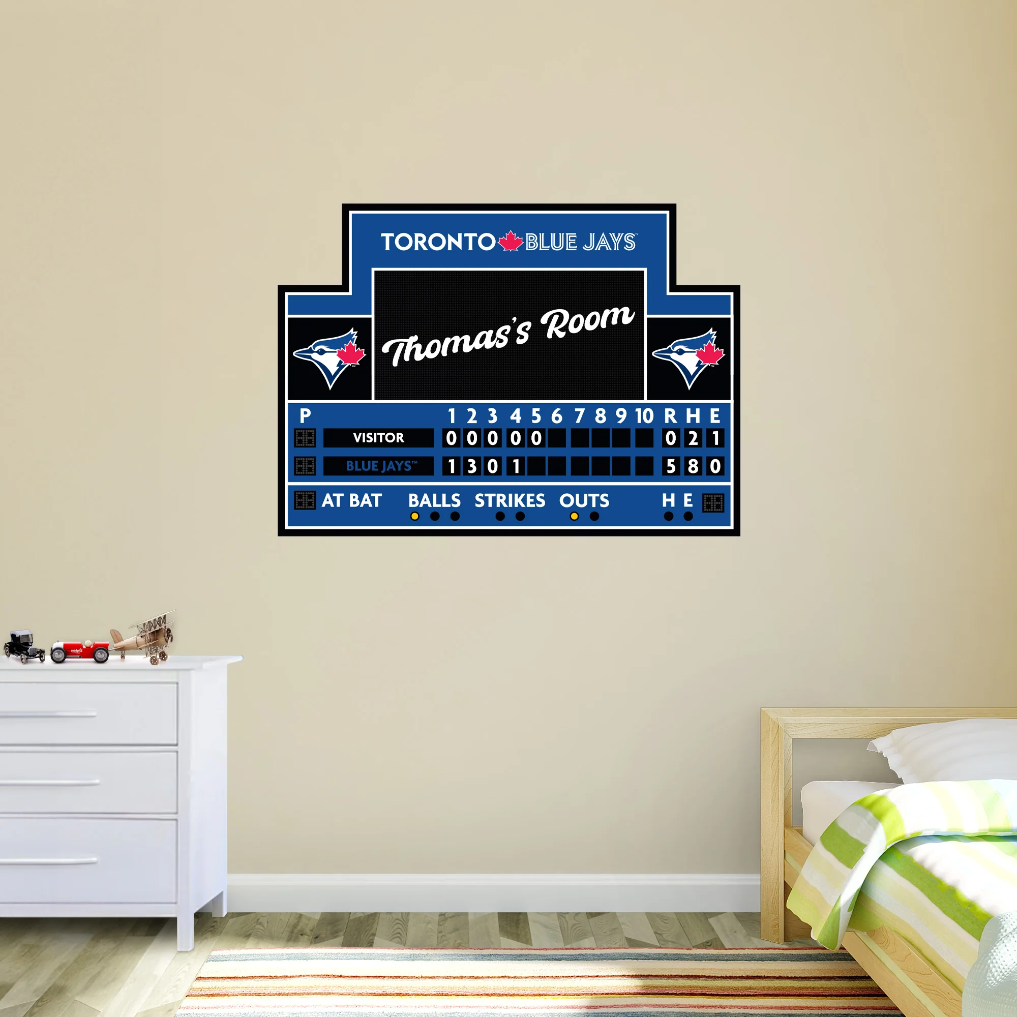 Toronto Blue Jays - Scoreboard Graphic - With Personalized Name - Official MLB - Vinyl Transfer Decal - Image 5