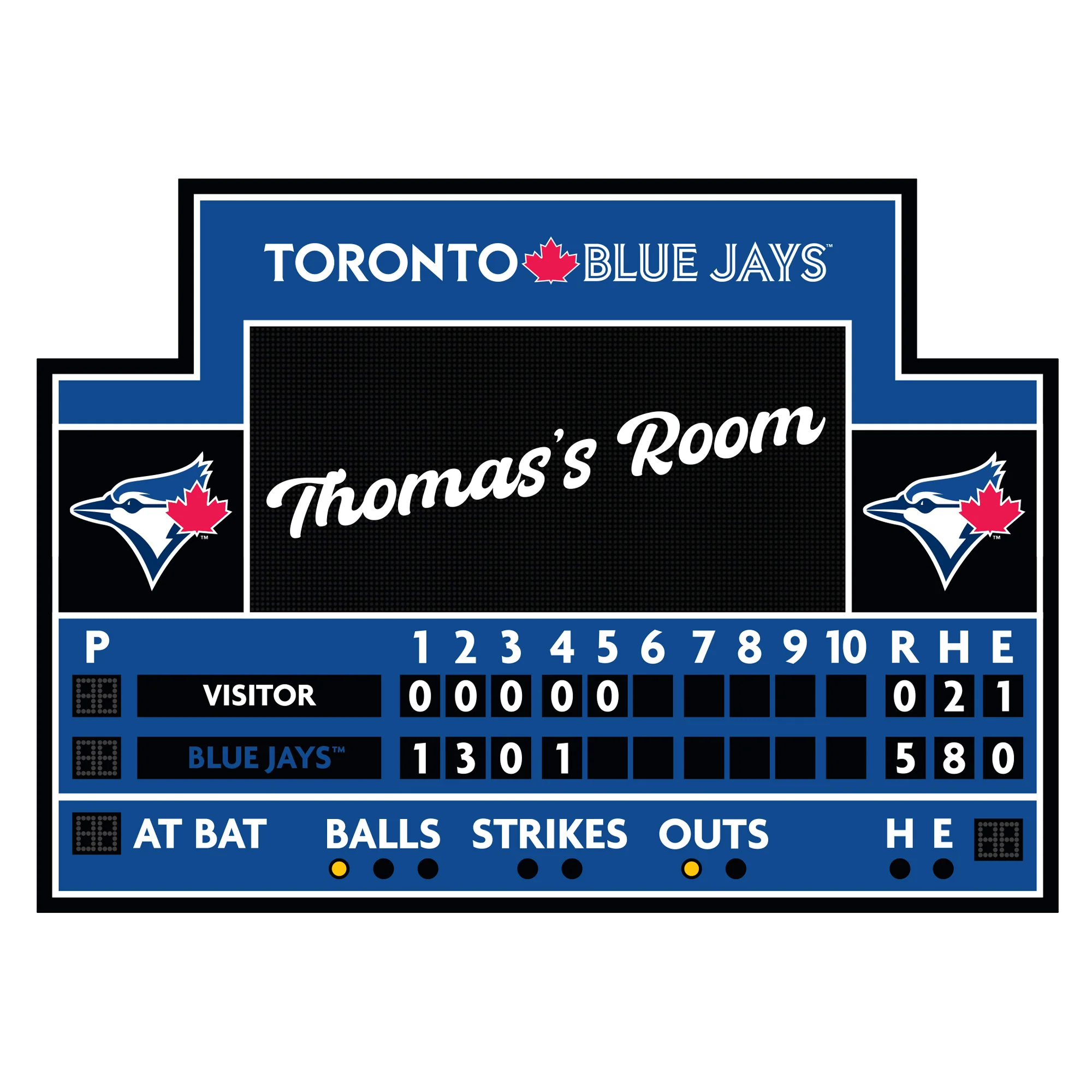 Toronto Blue Jays - Scoreboard Graphic - With Personalized Name - Official MLB - Vinyl Transfer Decal - Image 8