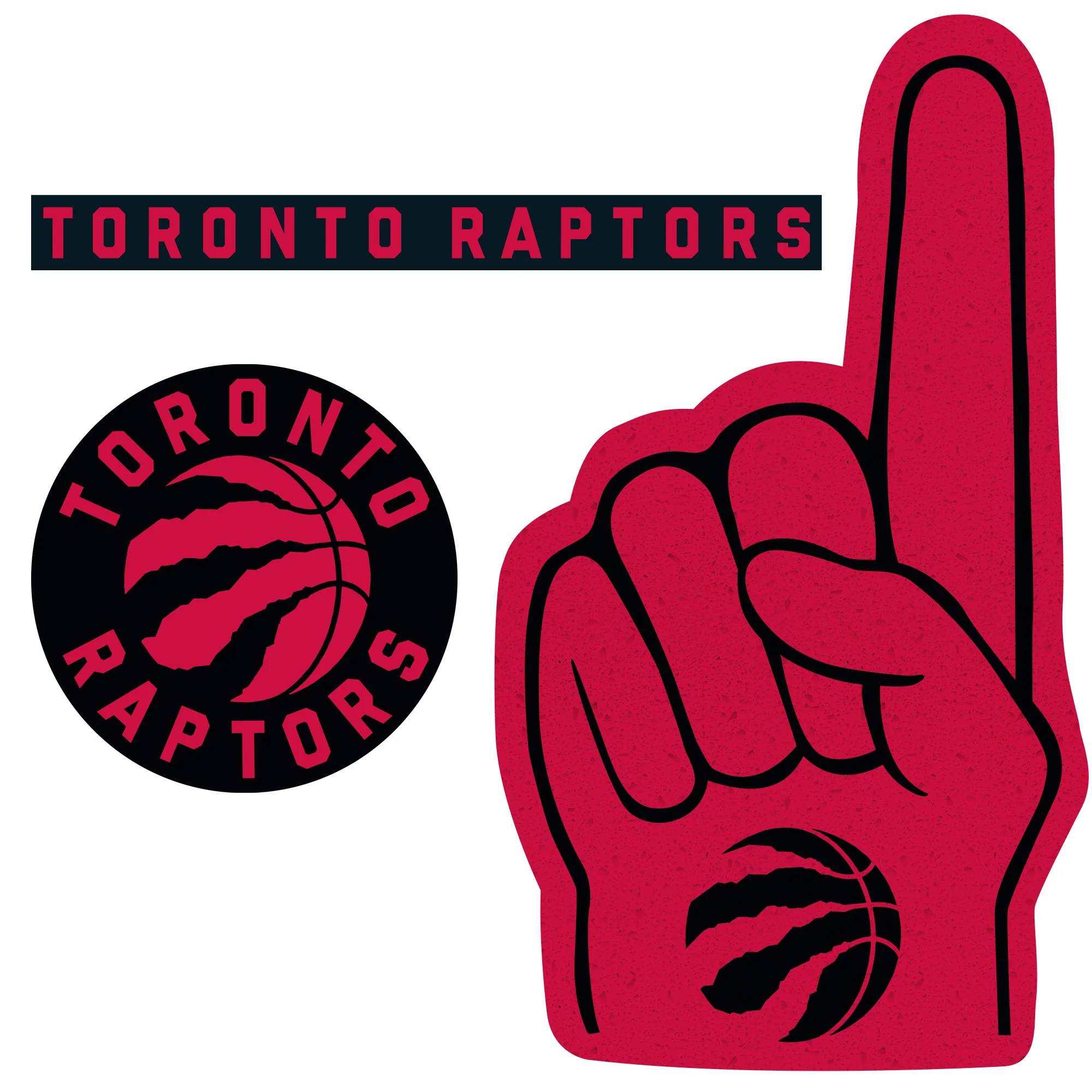Toronto Raptors - RealBig Foam Finger Collection - Official NBA - Reusable Vinyl Wall Decals - Image 2