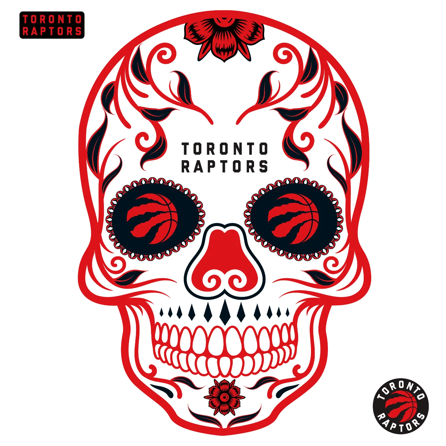 Toronto Raptors - RealBig Sugar Skull Collection - Official NBA - Reusable Vinyl Wall Decals - Image 2