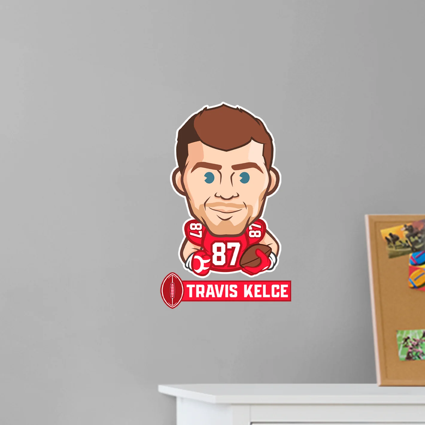 Travis Kelce Emoji - RealBig Collection - Official NFLPA - Kansas City Chiefs - Reusable Vinyl Wall Decals - Image 6