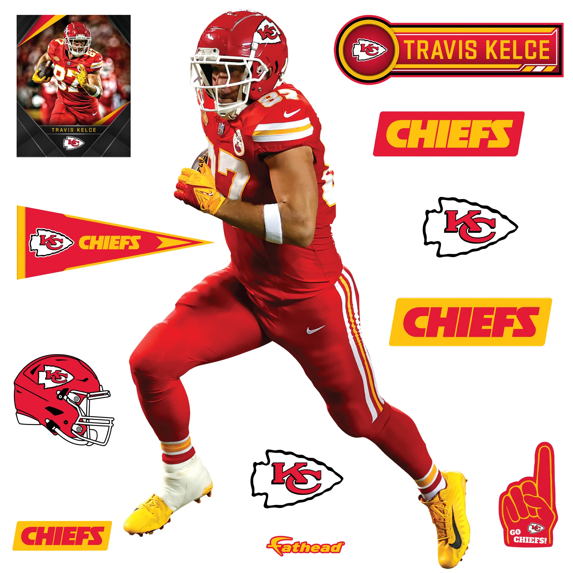 Travis Kelce - RealBig Collection - Official NFL - Kansas City Chiefs - Reusable Vinyl Wall Decals #5 - Image 2