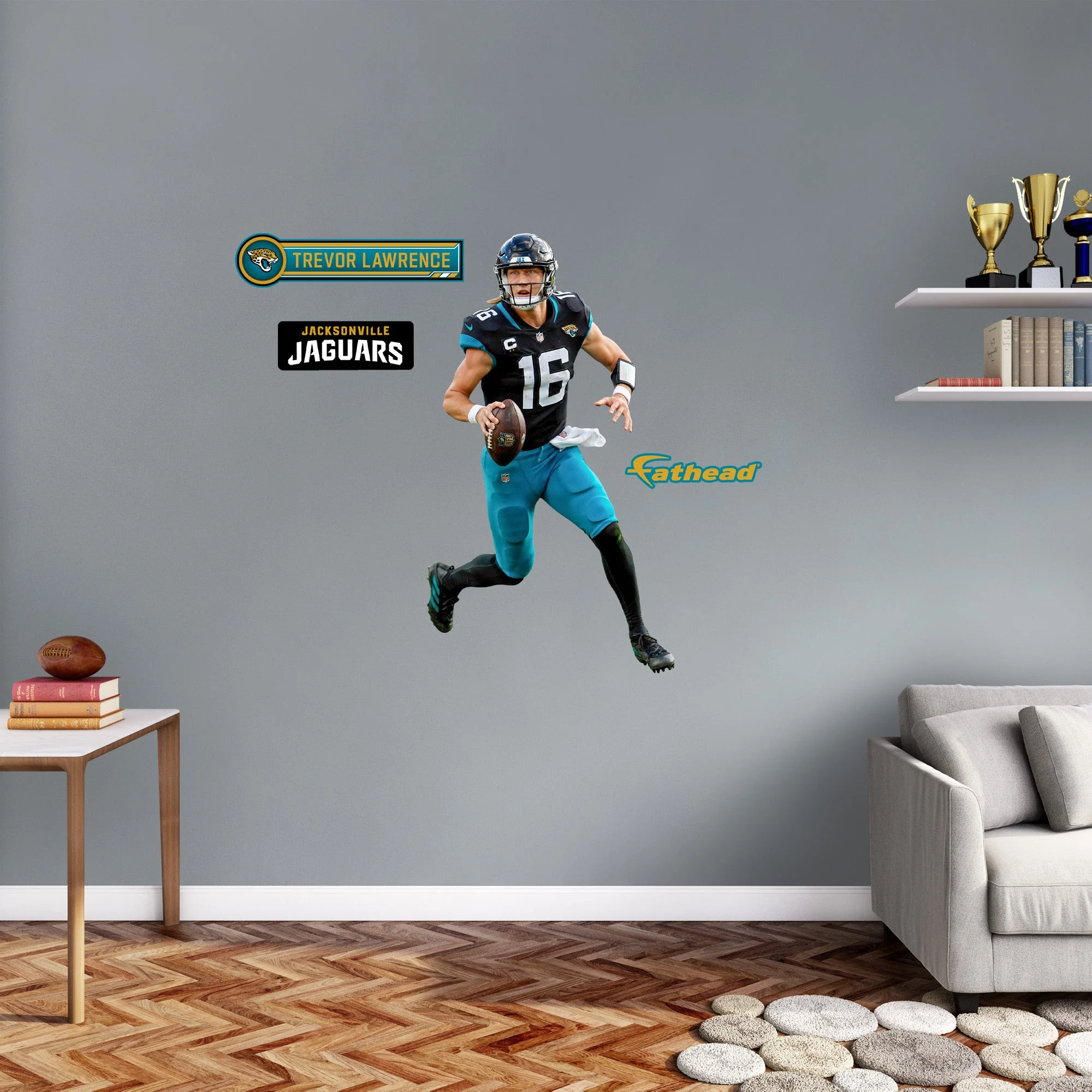 Trevor Lawrence - RealBig Black Jersey Collection - Official NFL - Jacksonville Jaguars - Reusable Vinyl Wall Decals - Image 6