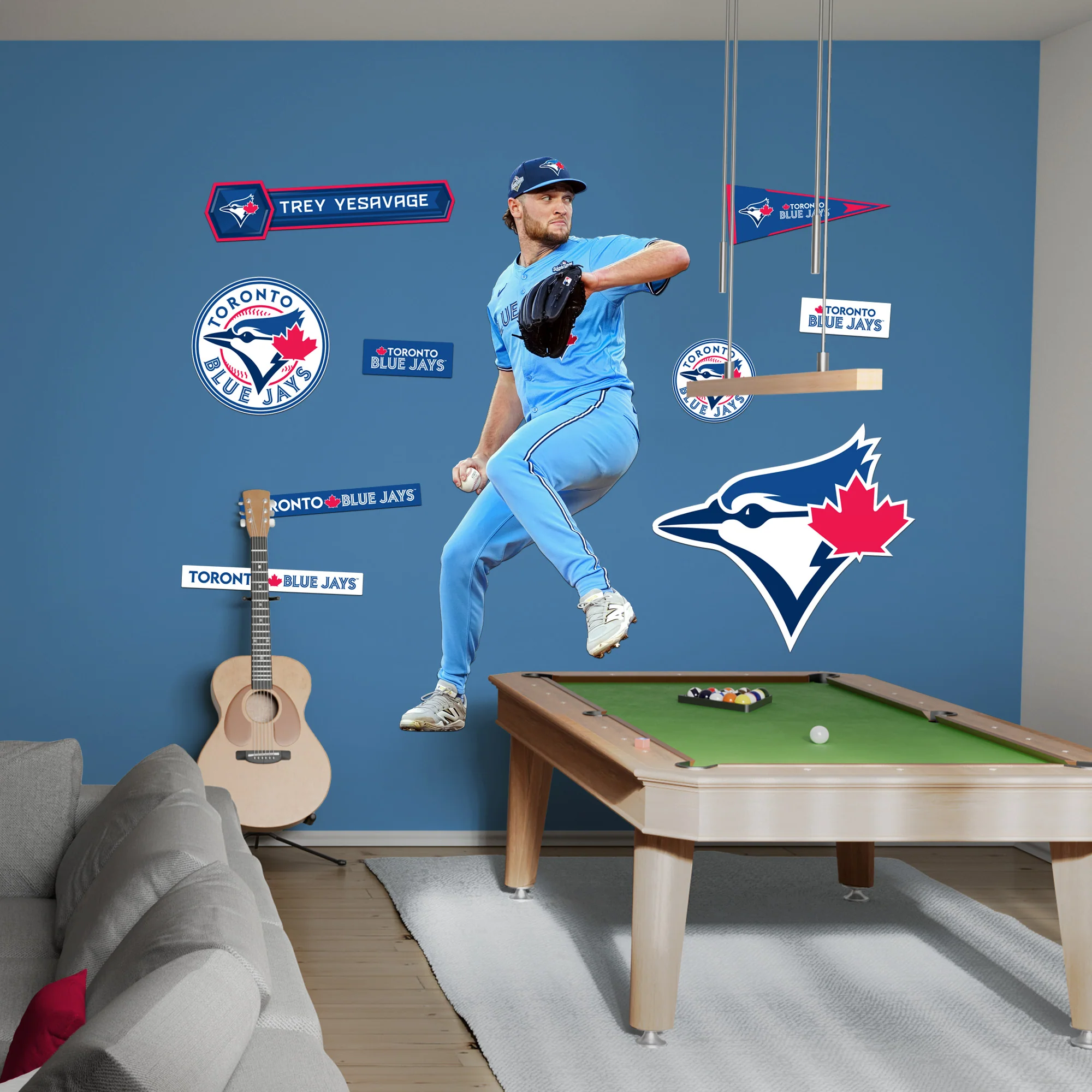 Trey Yesavage - RealBig Collection - Official MLB - Toronto Blue Jays - Reusable Vinyl Wall Decals - Image 3