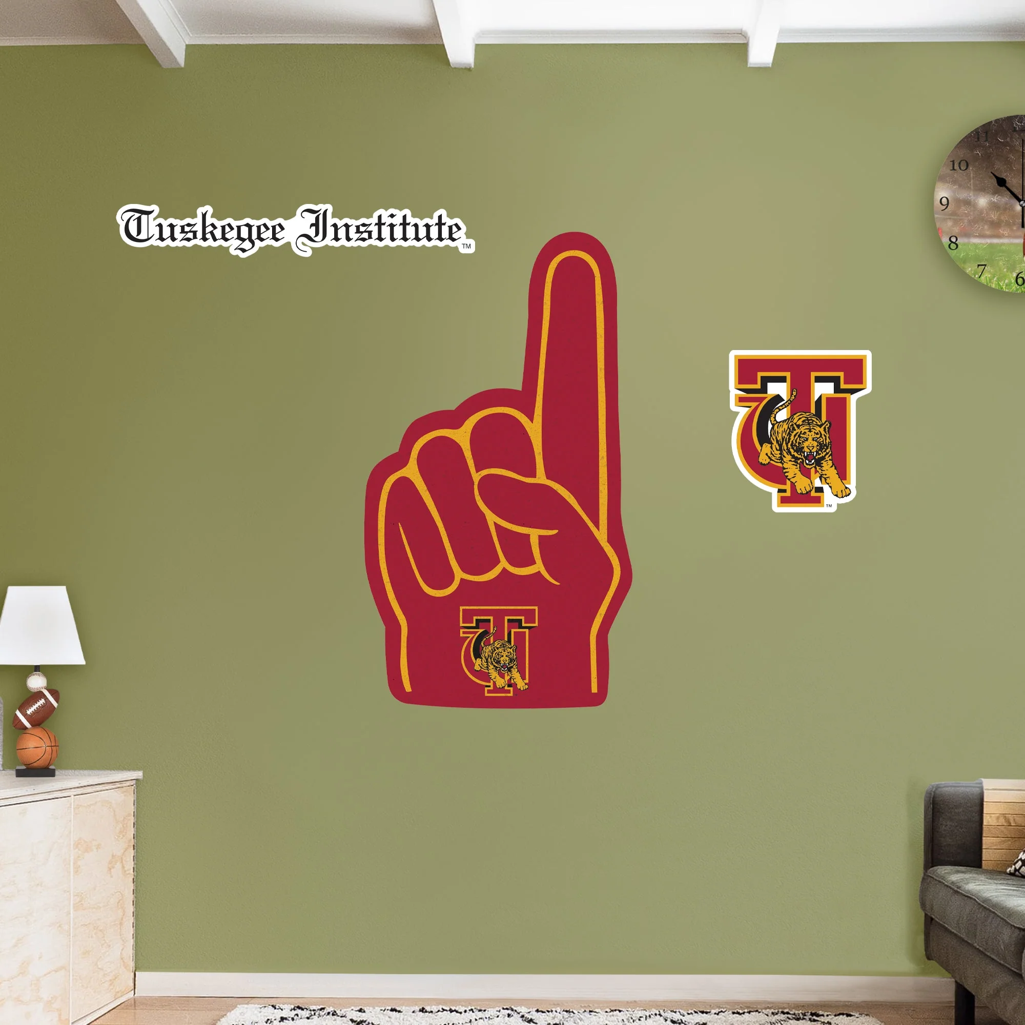 Tuskegee Golden Tigers - RealBig Foam Finger Collection - Official NCAA - Reusable Vinyl Wall Decals - Image 9
