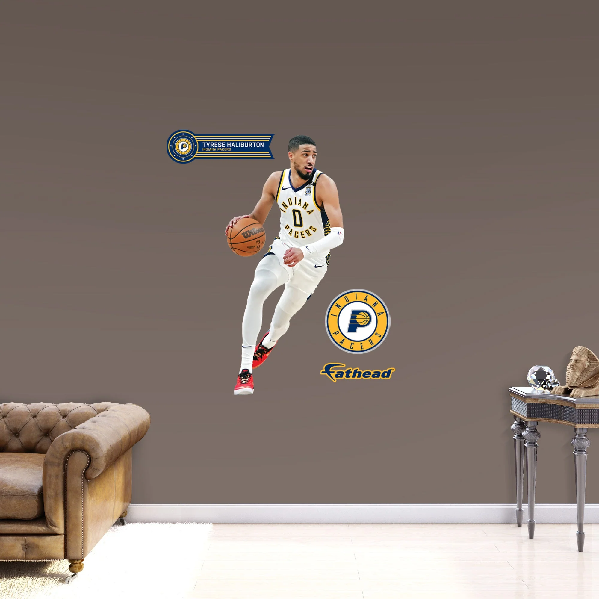 Tyrese Haliburton - RealBig Association Jersey Collection - Official NBA - Indiana Pacers - Reusable Vinyl Wall Decals - Image 6
