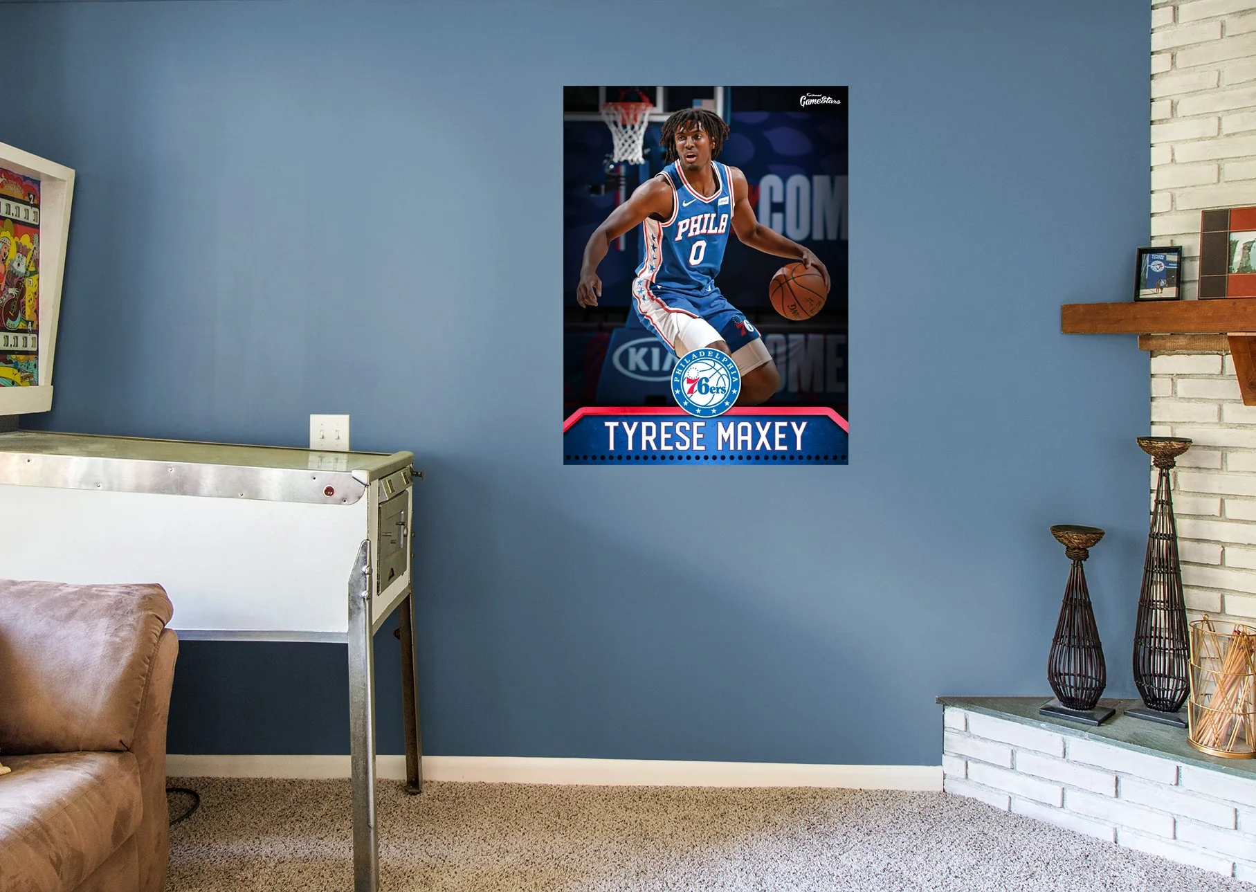 Tyrese Maxey - GameStars Series - Peel & Stick Poster - Official NBA - Philadelphia 76ers - Reusable Vinyl Wall Decal - Image 4