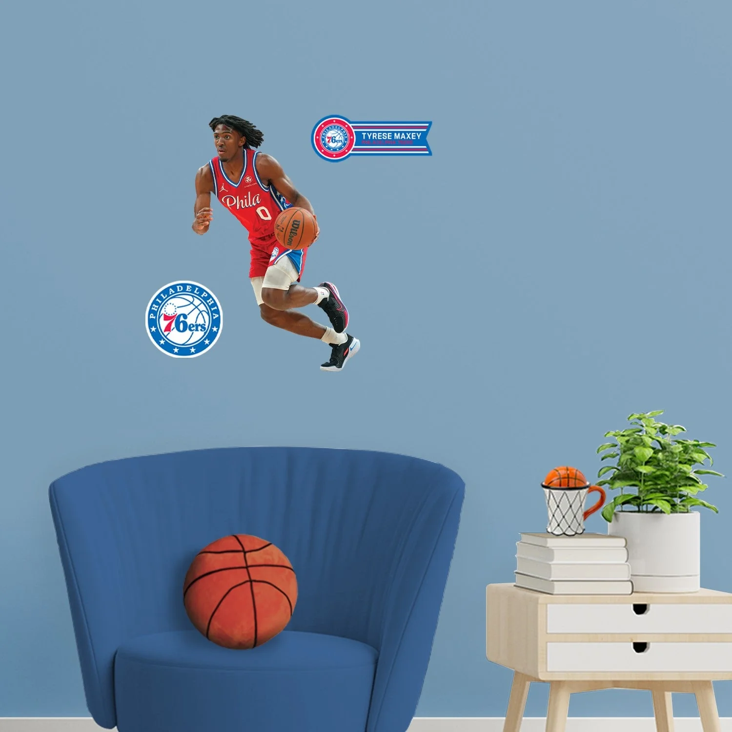 Tyrese Maxey - RealBig Collection - Official NBA - Philadelphia 76ers - Reusable Vinyl Wall Decals - Image 4
