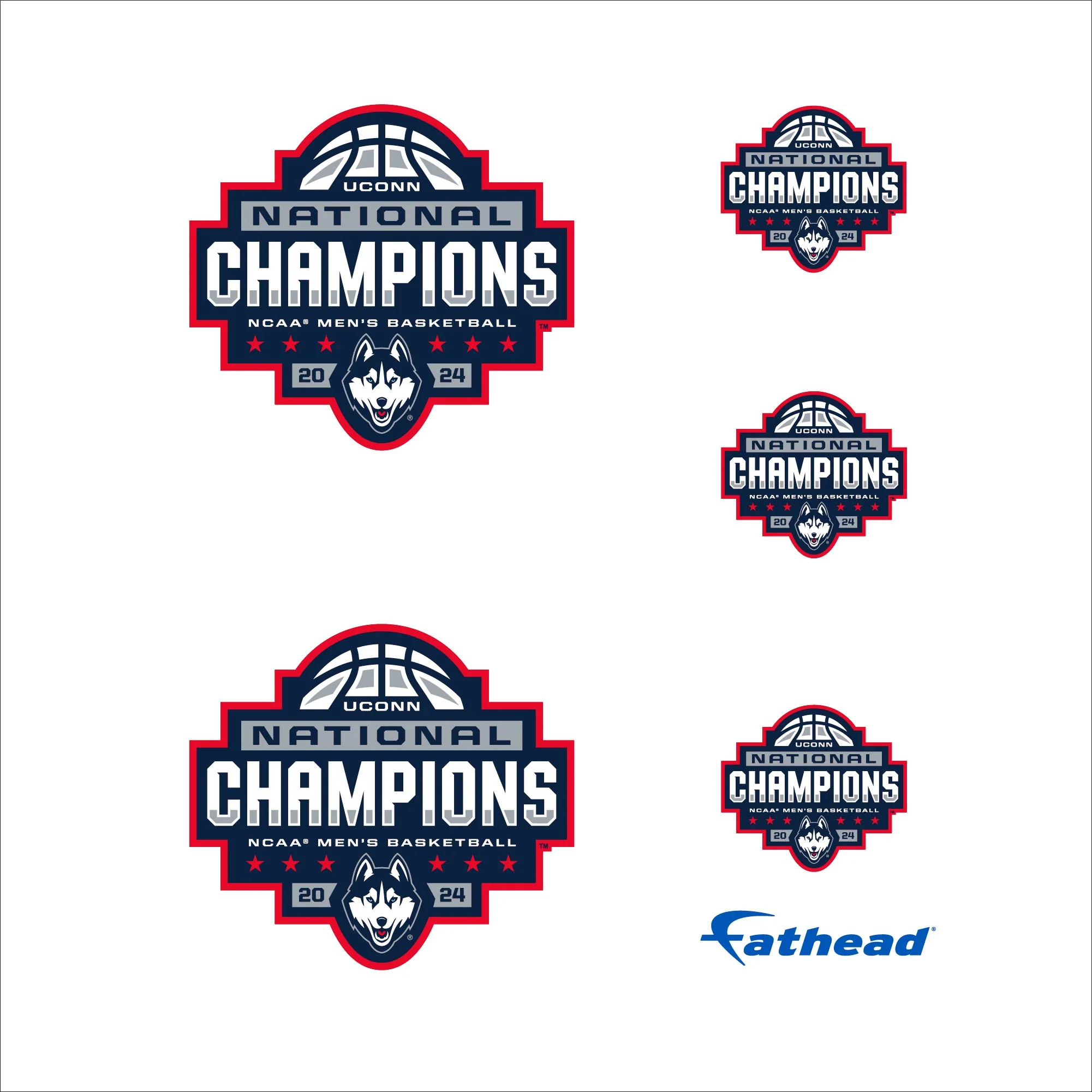 UConn Huskies - 5 Logo Minis (Mixed Sizes) - Official NCAA - 2024 Men's Basketball National Champions - Reusable Vinyl Decals - Image 3