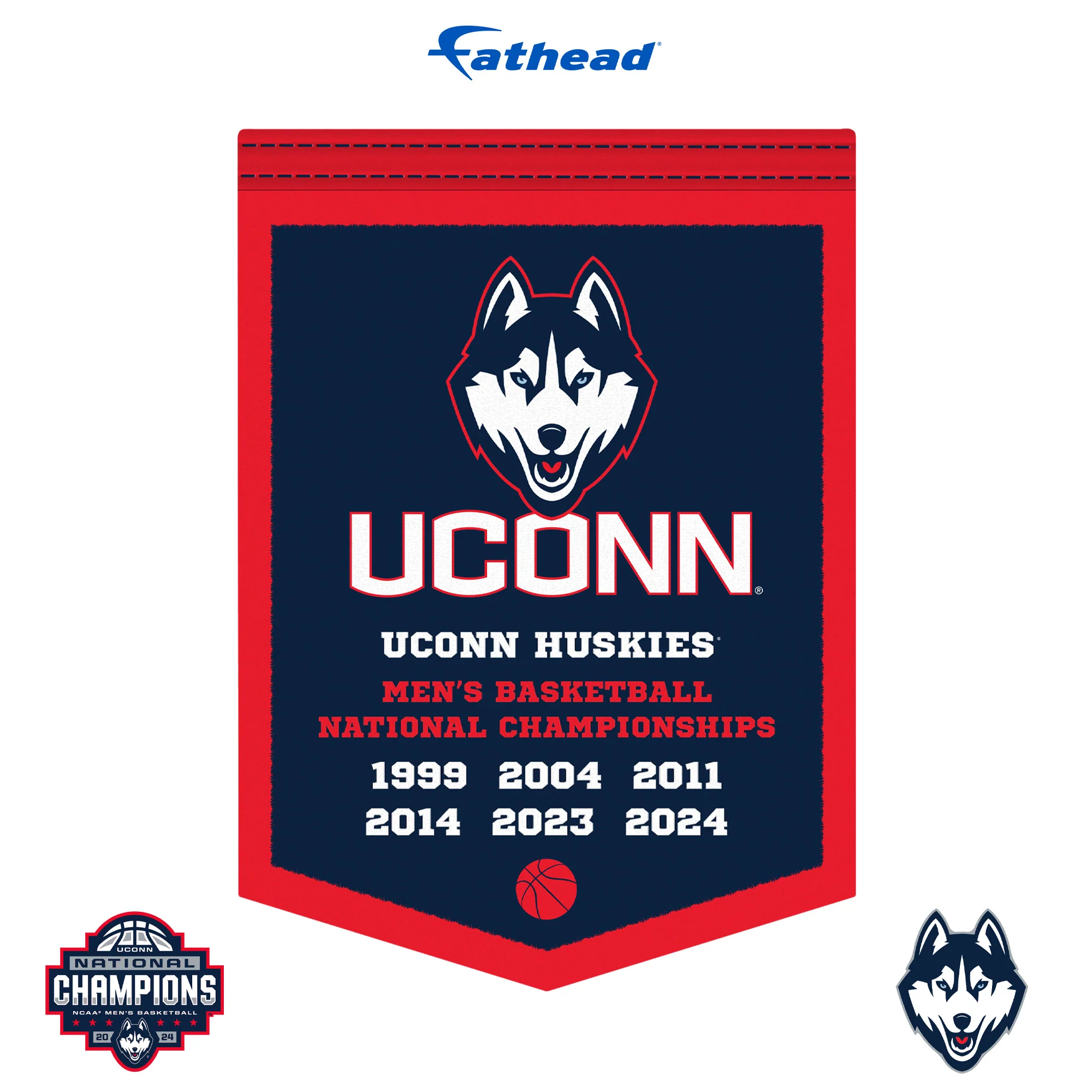 UConn Huskies - RealBig Basketball Championships Banner Collection - Official NCAA - Reusable Vinyl Wall Decals - Image 6