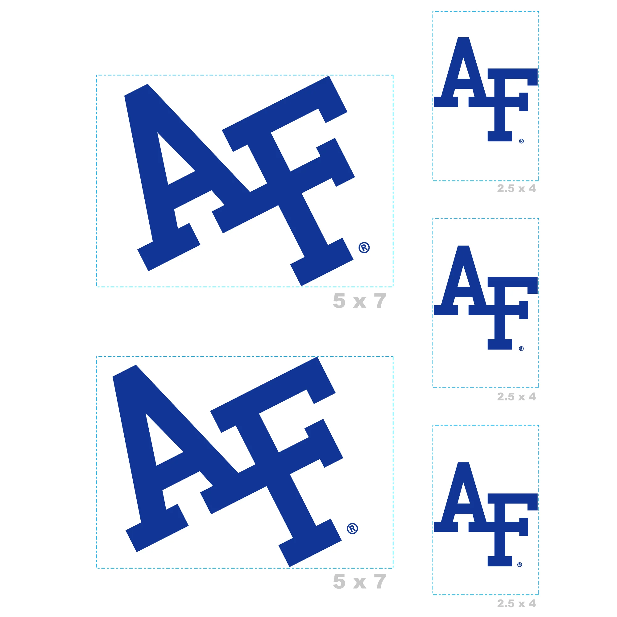 US Air Force Academy Falcons - 5 Logo Minis (Mixed Sizes) - Official NCAA - Reusable Vinyl Decals - Image 3