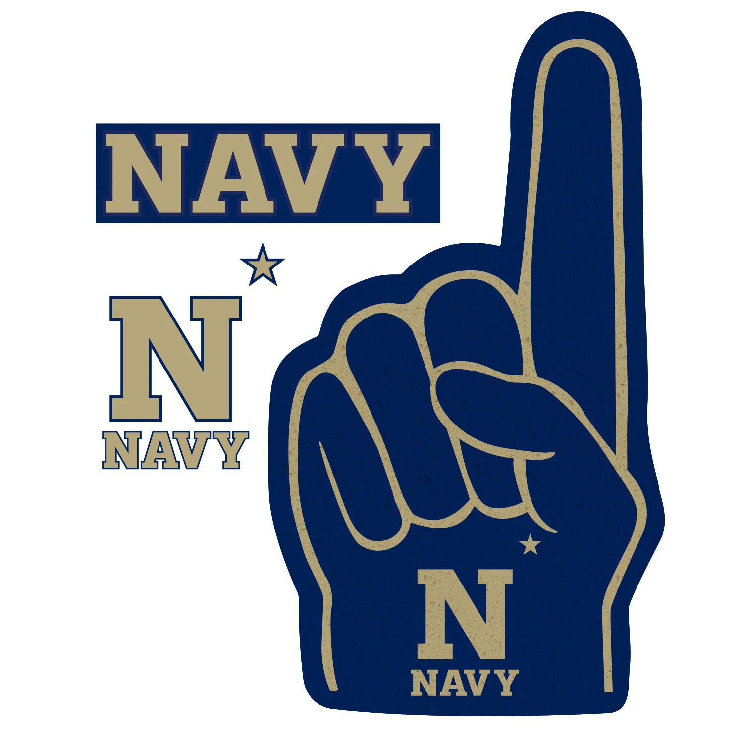 US Naval Academy Midshipmen - RealBig Foam Finger Collection - Official NCAA - Reusable Vinyl Wall Decals - Image 3