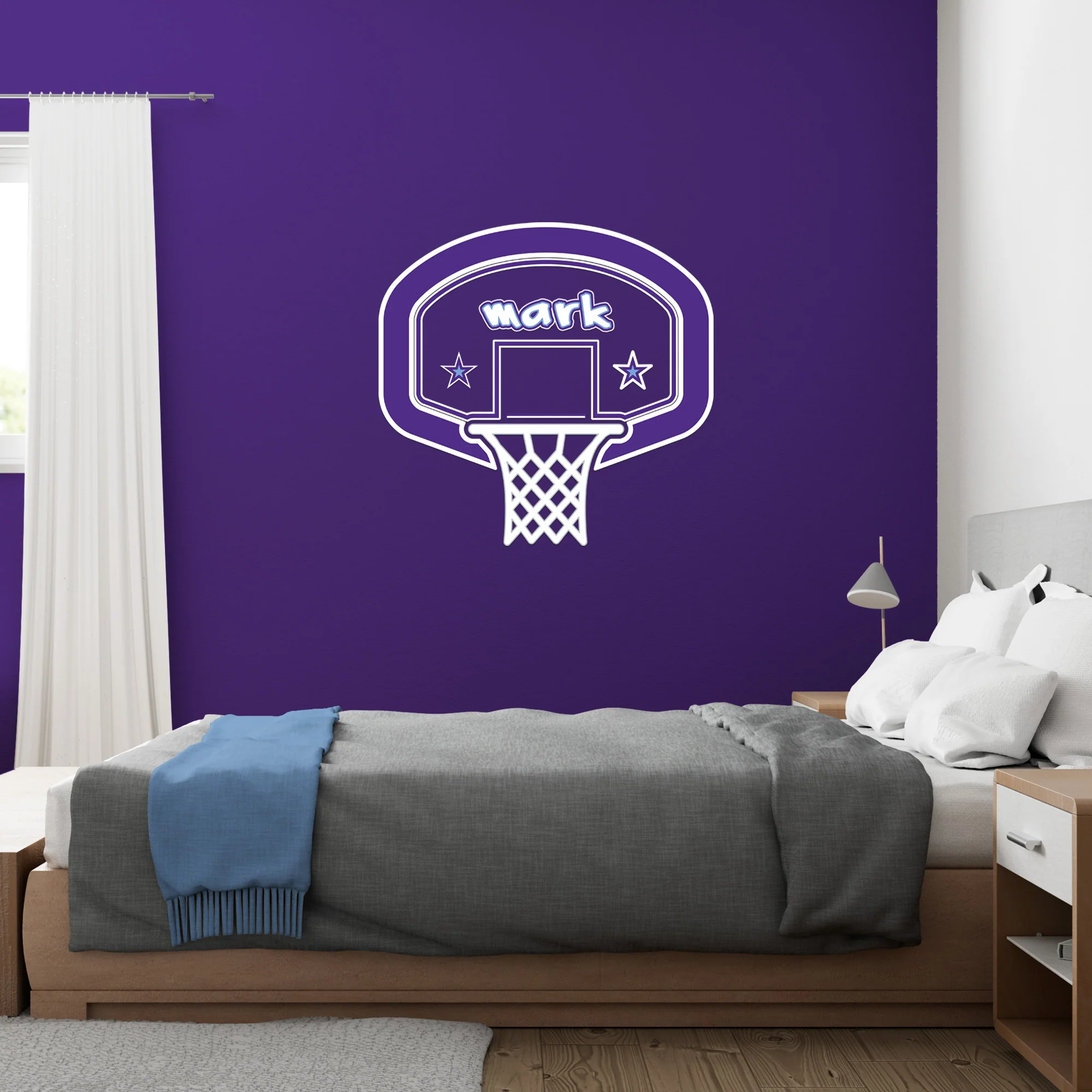 Utah Jazz - Backboard Graphic - With Personalized Name - Official NBA - Vinyl Transfer Decal - Image 3