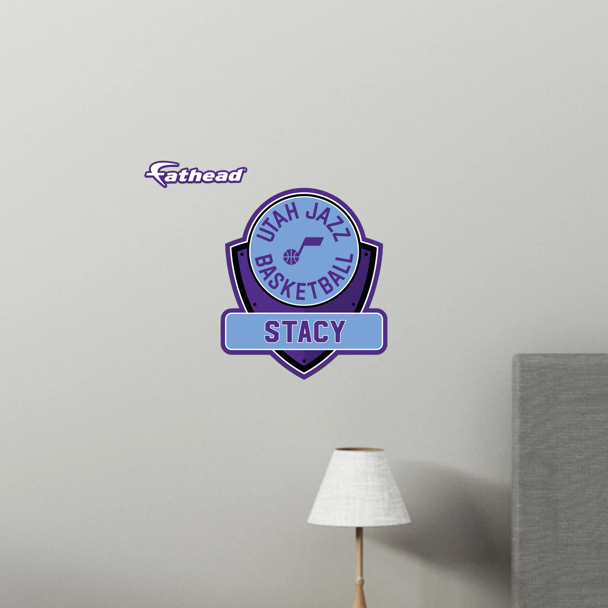 Utah Jazz - Badge - With Personalized Name - Official NBA - Reusable Vinyl Wall Decals - Image 6