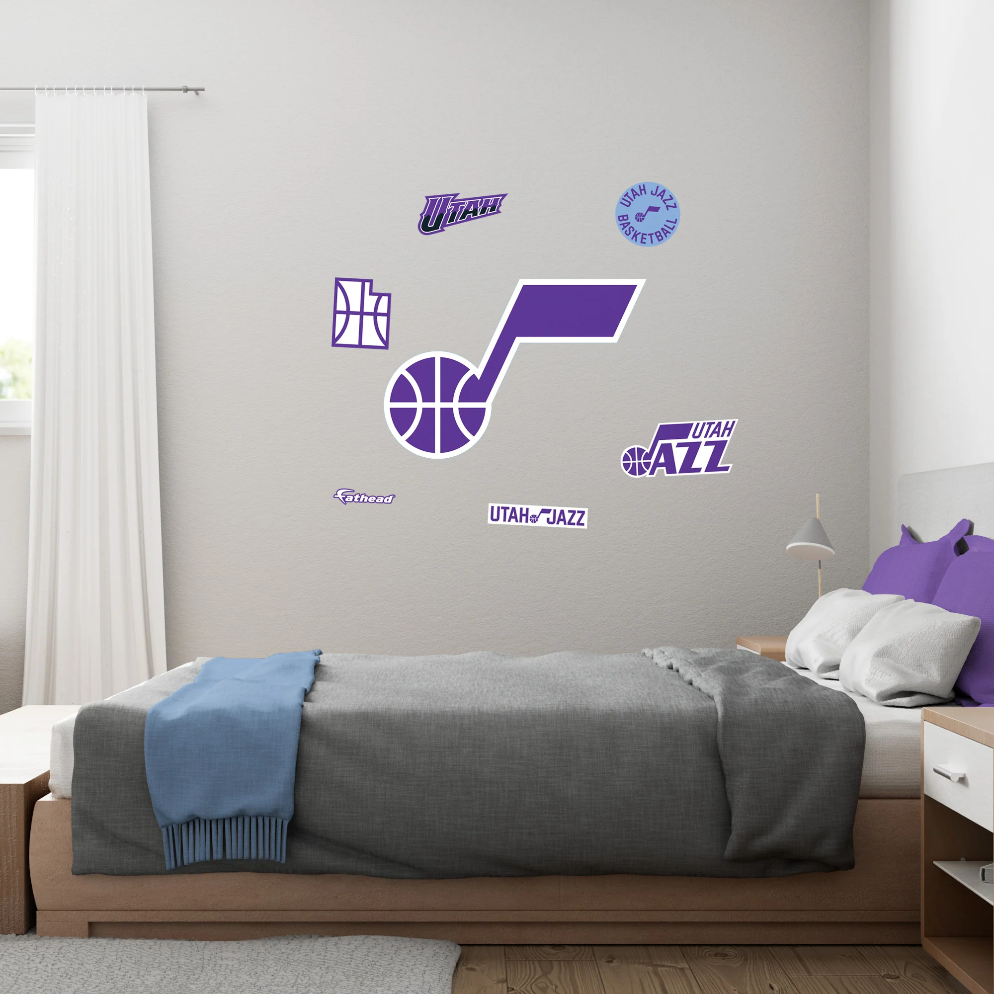 Utah Jazz - RealBig Logo Collection - Official NBA - Utah Jazz - Reusable Vinyl Wall Decals - Image 4
