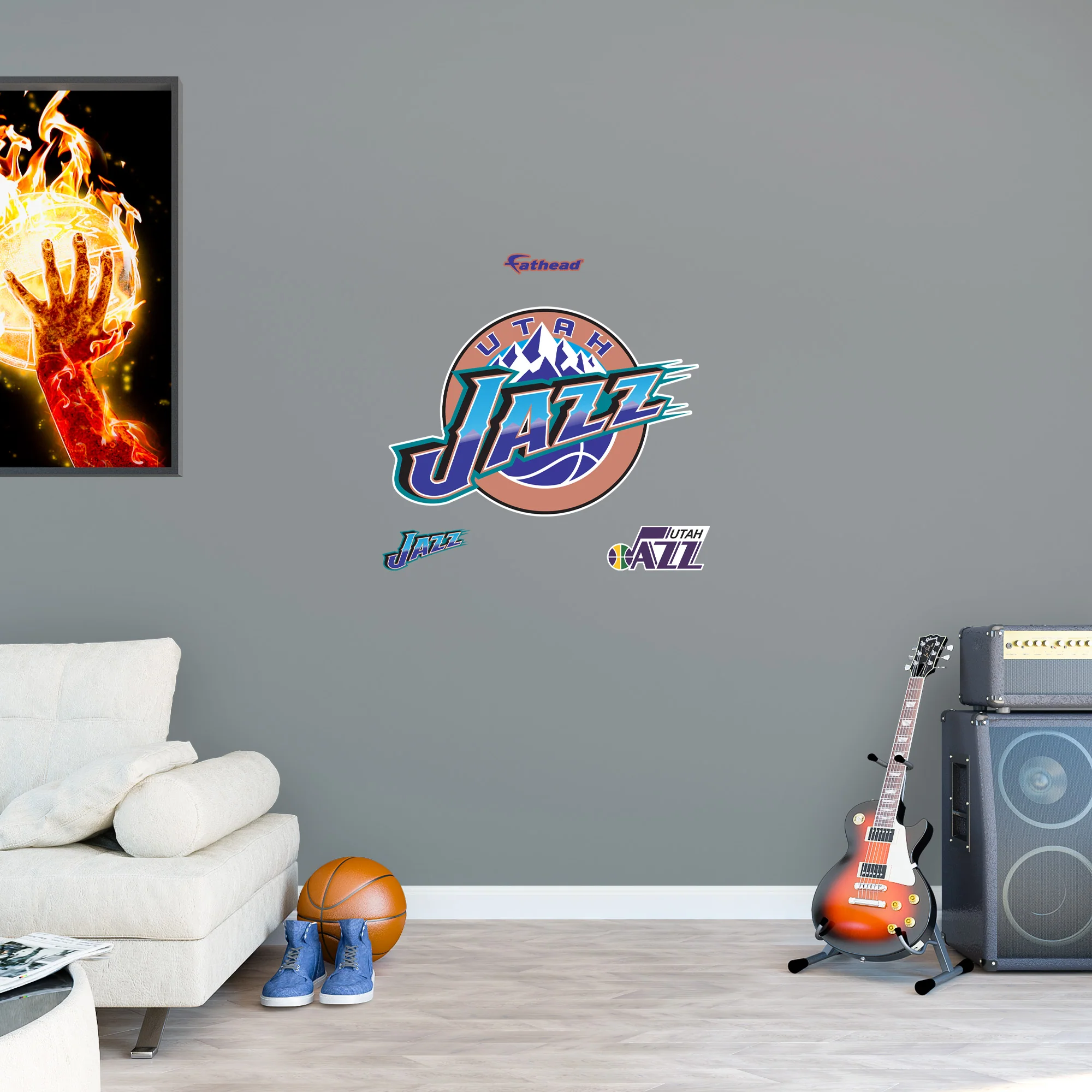 Utah Jazz - RealBig Mountains Classic Logo Collection - Official NBA - Reusable Vinyl Wall Decals - Image 5