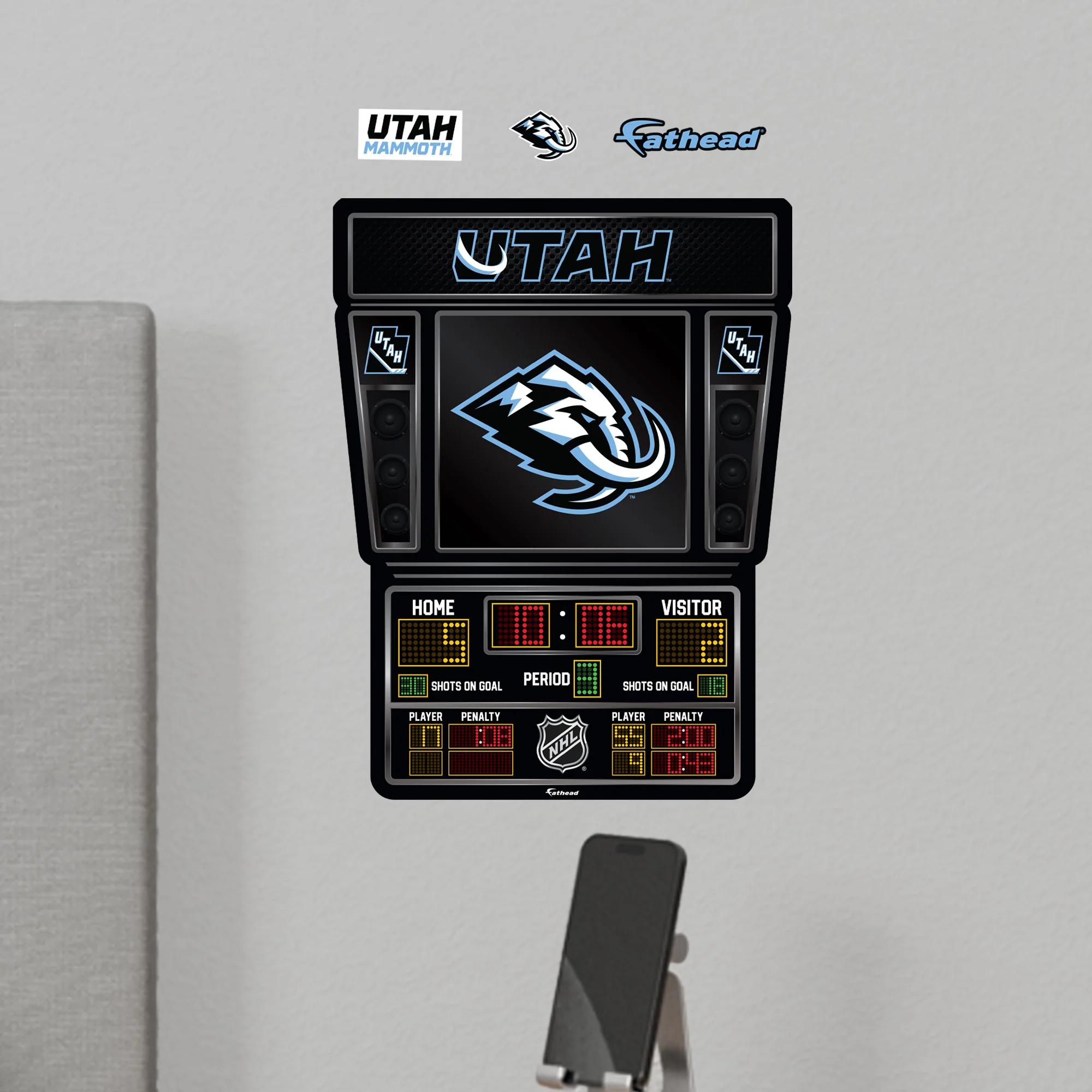 Utah Mammoth - RealBig Scoreboard Collection - Official NHL - Reusable Vinyl Wall Decals - Image 6