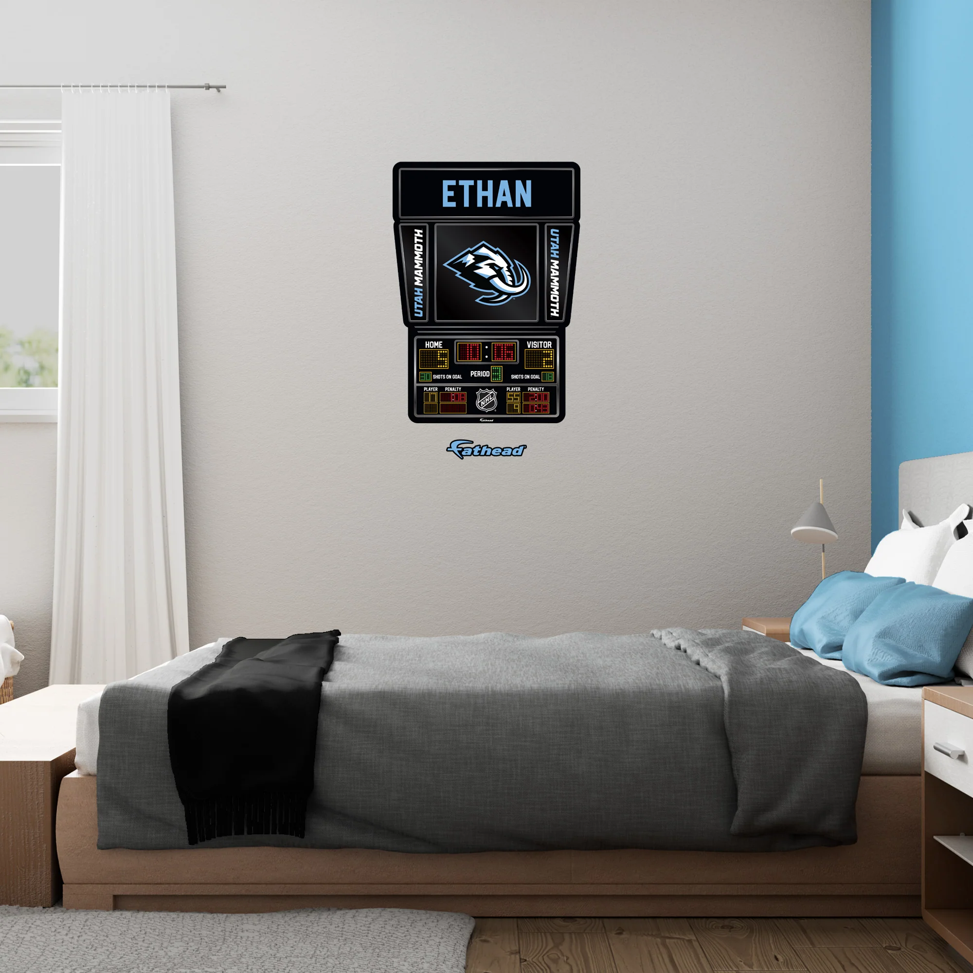 Utah Mammoth - Scoreboard Graphic - With Personalized Name - Official NHL - Reusable Vinyl Wall Decals - Image 4