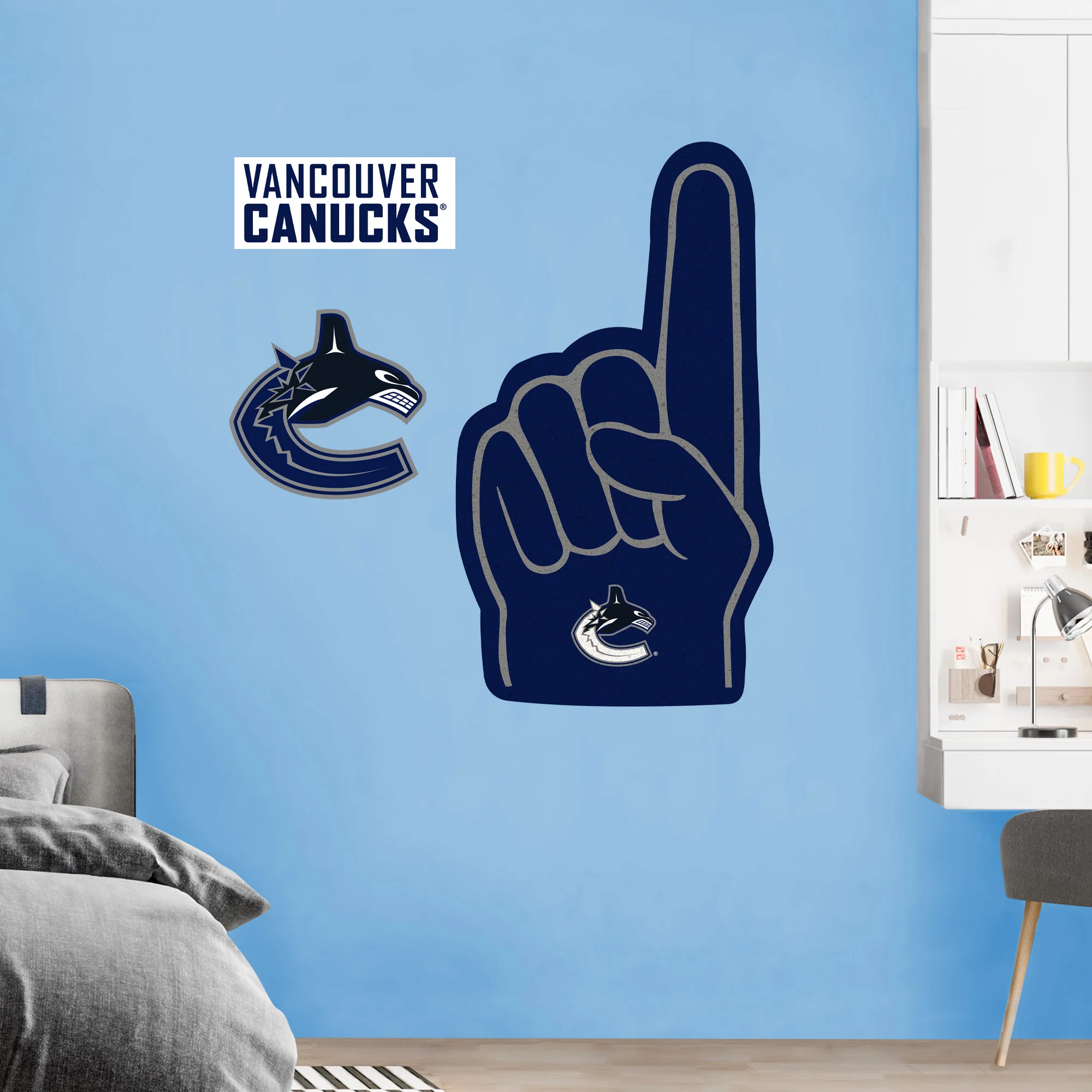 Vancouver Canucks - RealBig Foam Finger Collection - Official NHL - Reusable Vinyl Wall Decals - Image 6