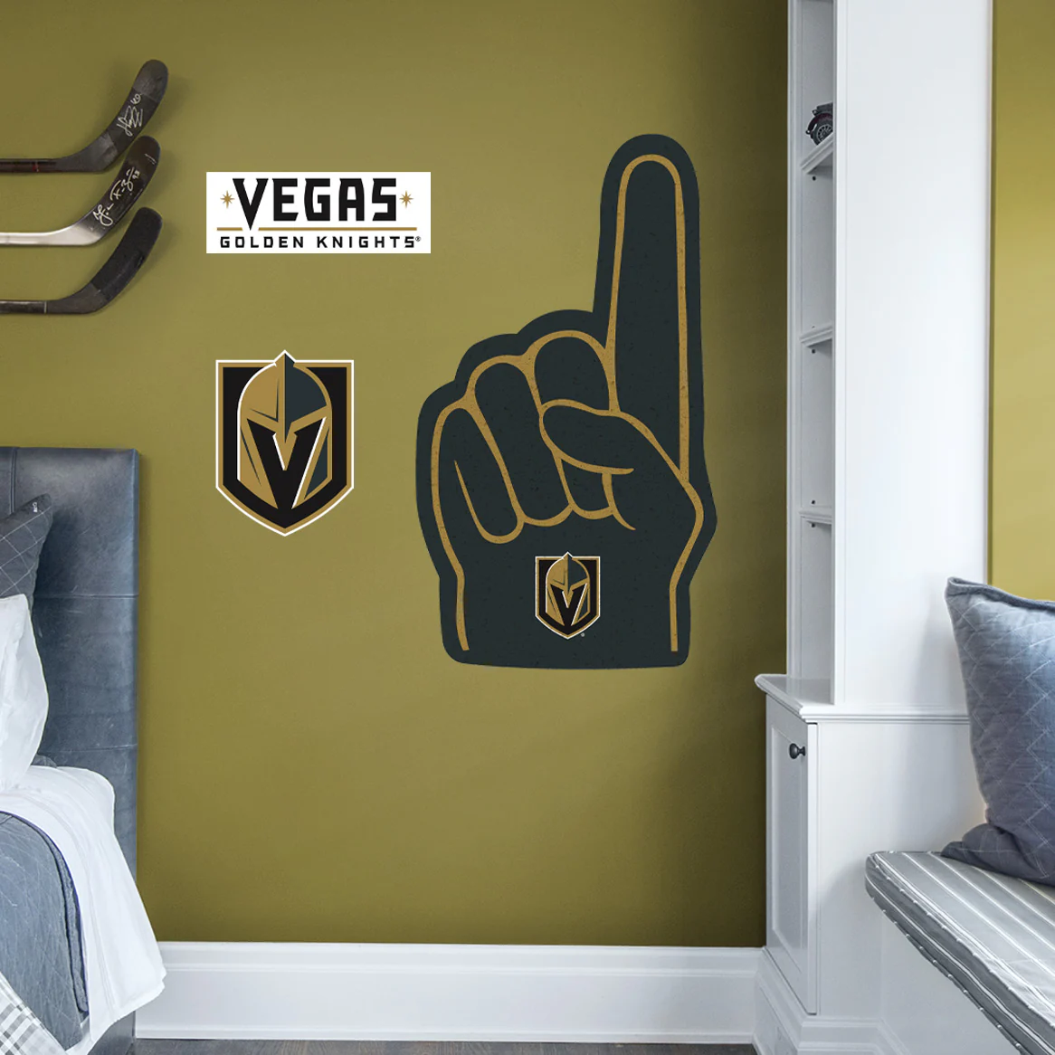 Vegas Golden Knights - RealBig Foam Finger Collection - Official NHL - Reusable Vinyl Wall Decals - Image 2
