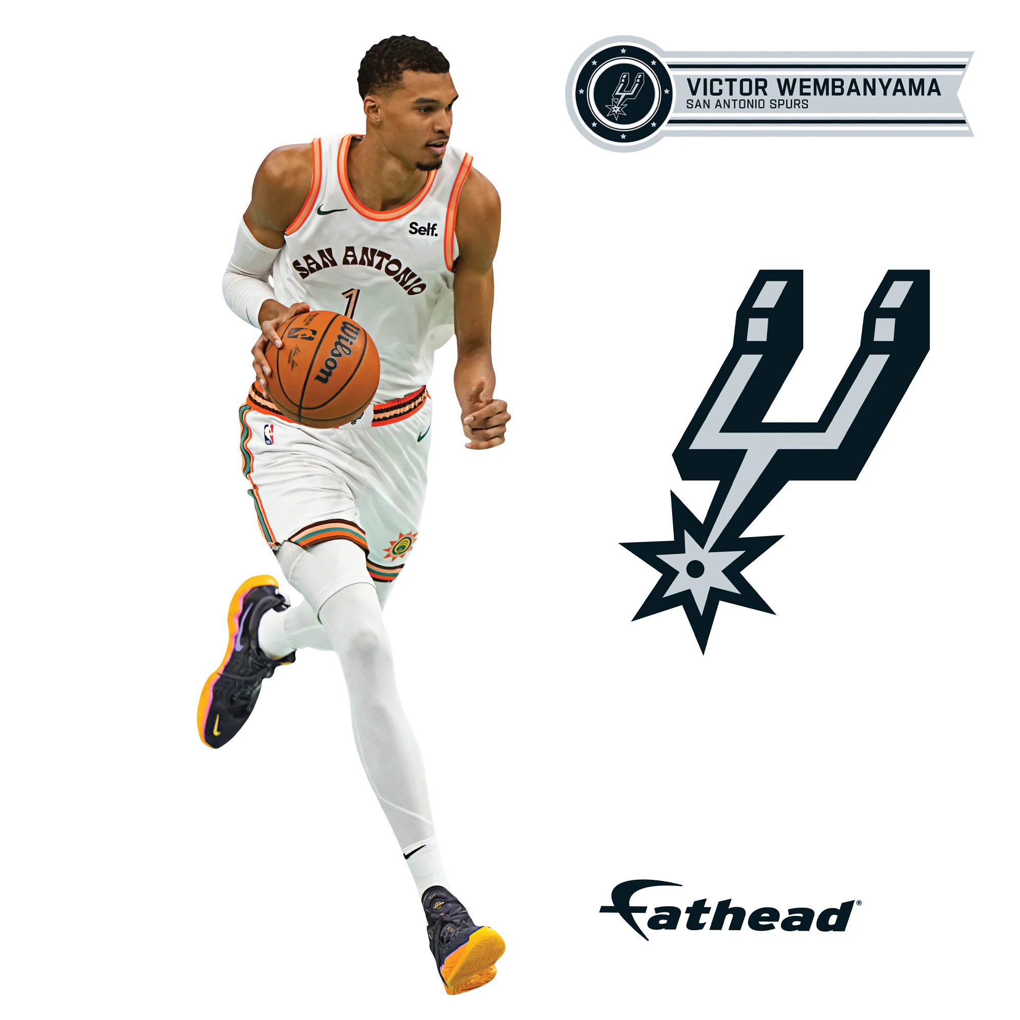 Victor Wembanyama City Jersey - RealBig Collection - Official NBA - San Antonio Spurs - Reusable Vinyl Wall Decals - Image 9
