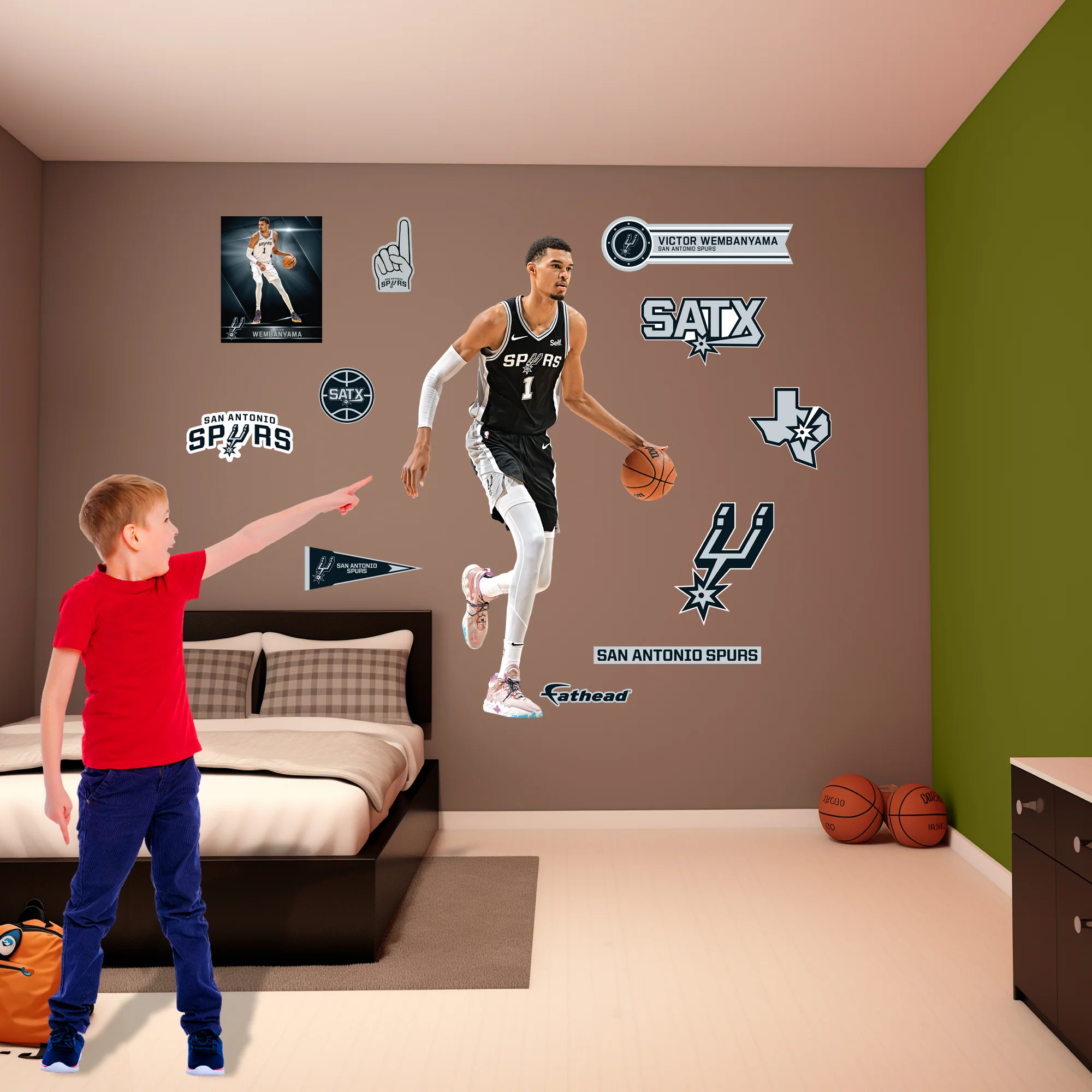Victor Wembanyama - RealBig Icon Jersey Collection - Official NBA - San Antonio Spurs - Reusable Vinyl Wall Decals - Image 3