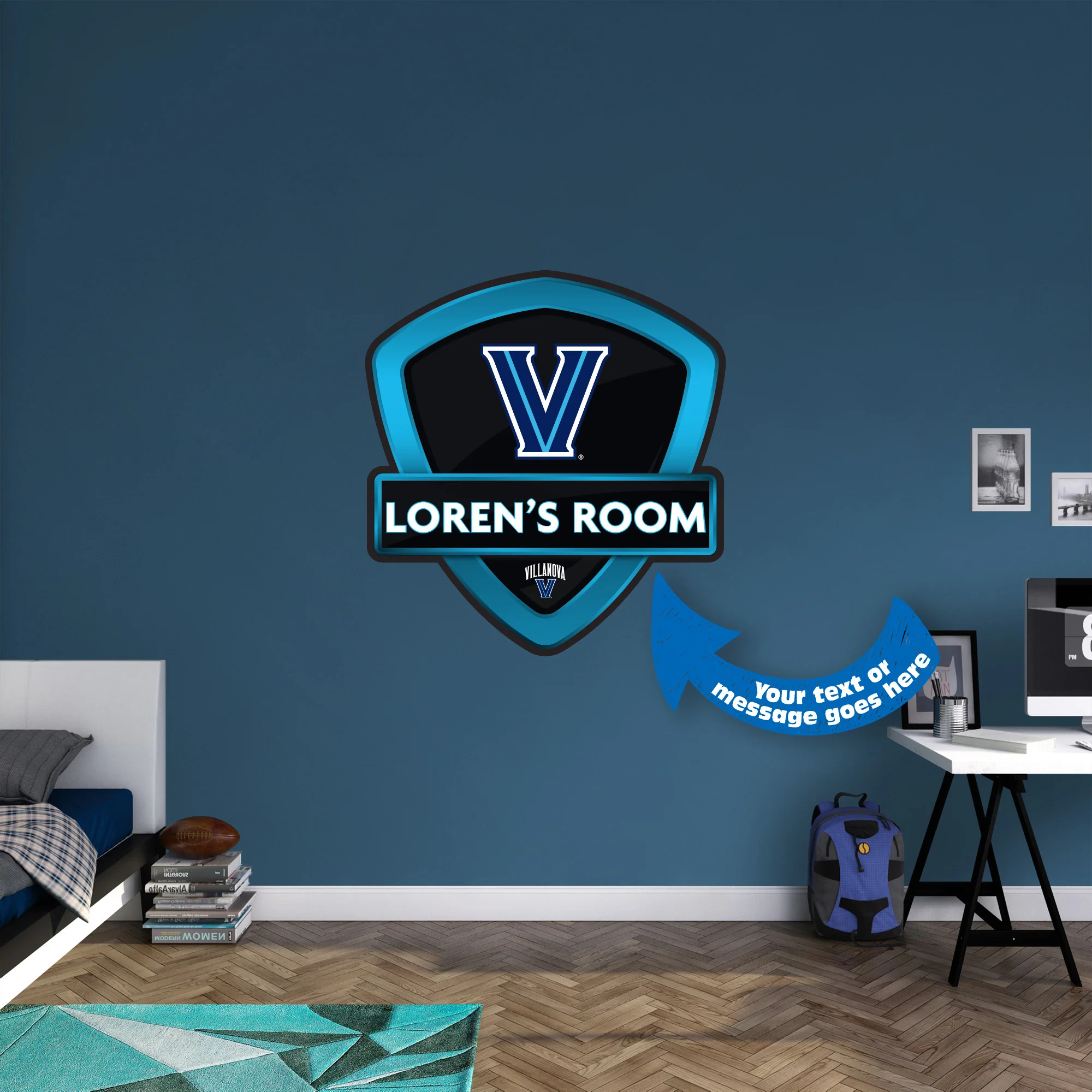 Villanova Wildcats - Badge - With Personalized Name - Official NCAA - Vinyl Transfer Decal - Image 3