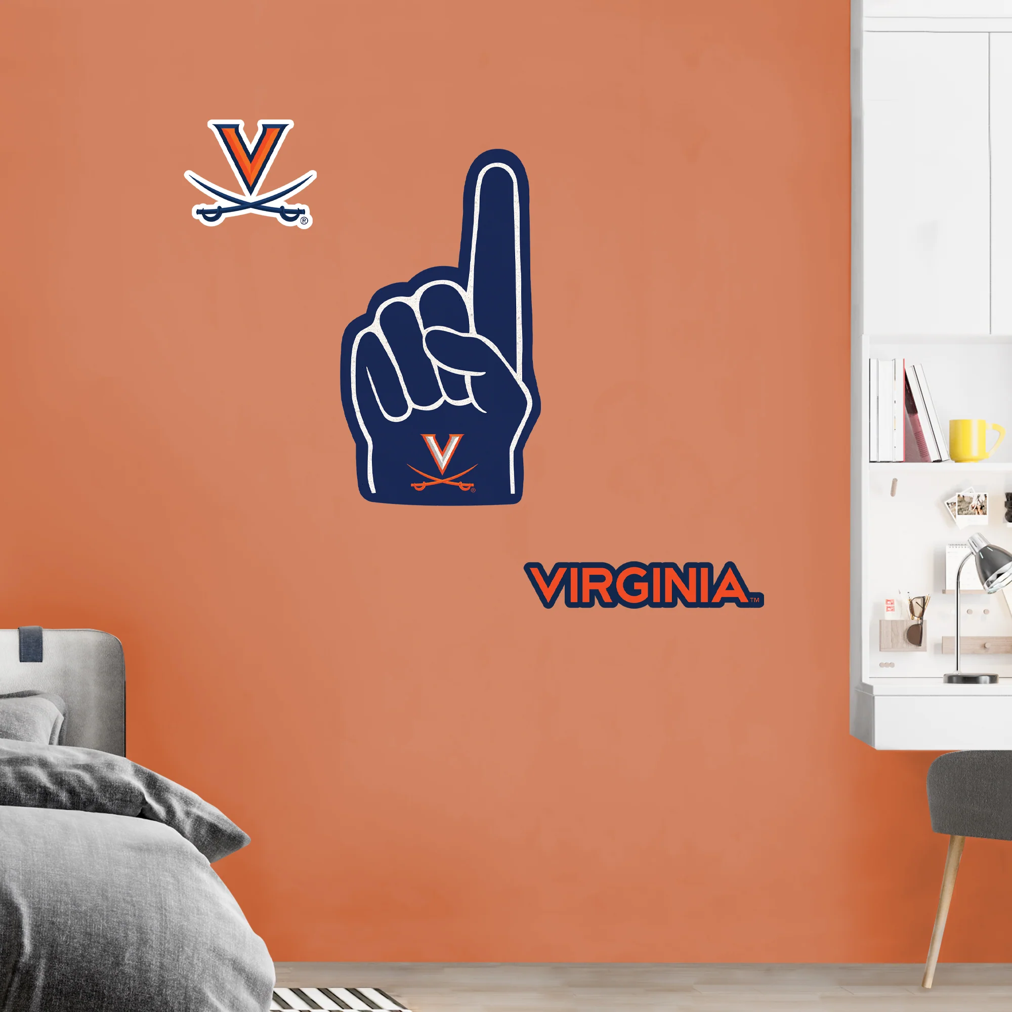 Virginia Cavaliers - RealBig Foam Finger Collection - Official NCAA - Reusable Vinyl Wall Decals - Image 7