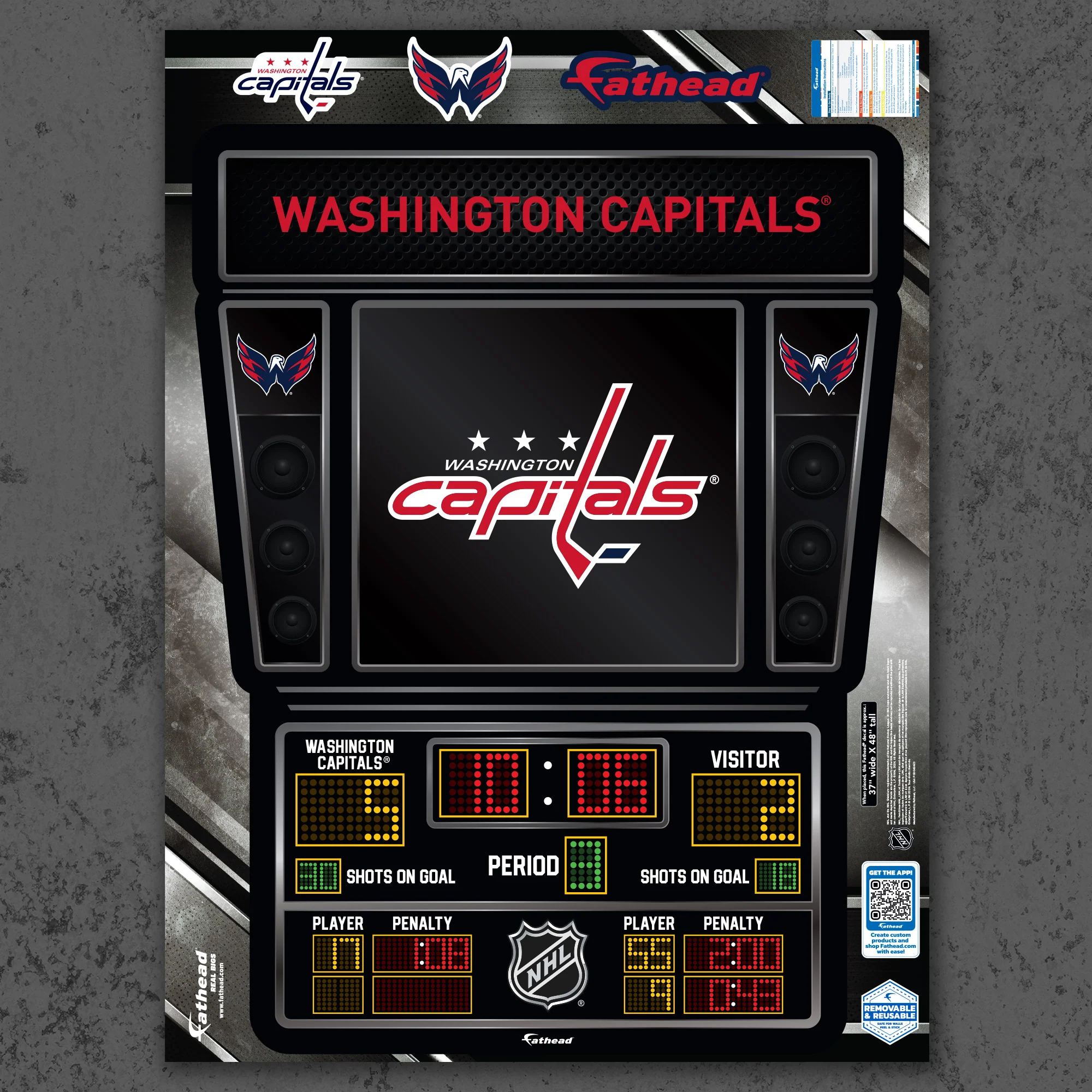 Washington Capitals - RealBig Scoreboard Collection - Official NHL - Reusable Vinyl Wall Decals - Image 5