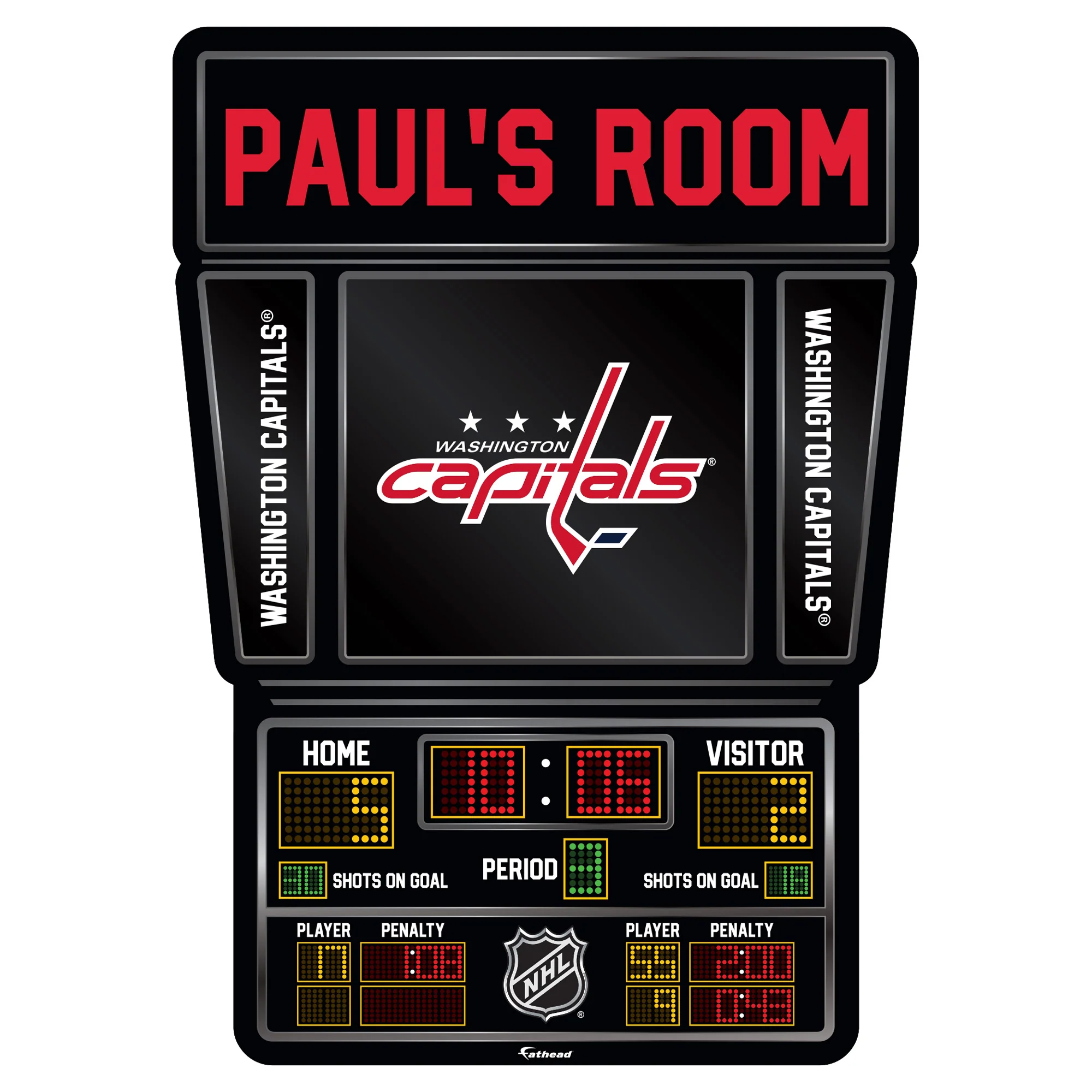 Washington Capitals - Scoreboard Graphic - With Personalized Name - Official NHL - Vinyl Transfer Decal - Image 8