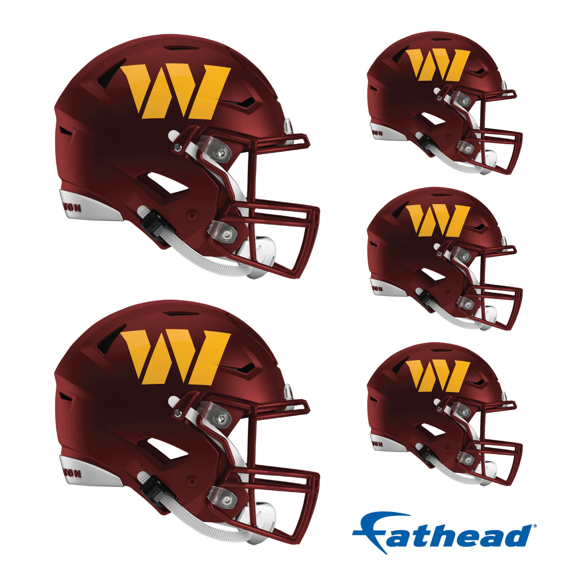 Washington Commanders - 5 Helmet Minis (Mixed Sizes) - Official NFL - Reusable Vinyl Decals - Image 3