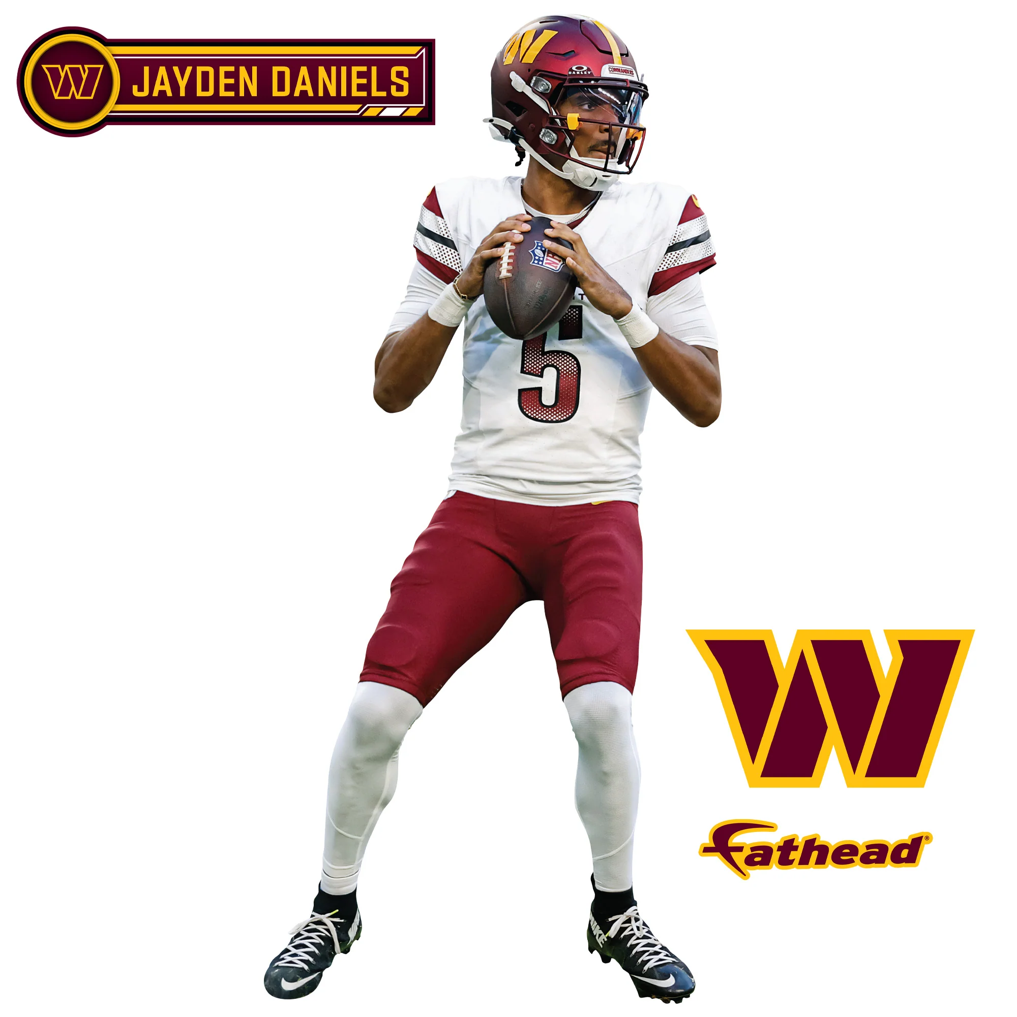 Jayden Daniels - RealBig Away Collection - Official NFL - Washington Commanders - Reusable Vinyl Wall Decals - Image 6