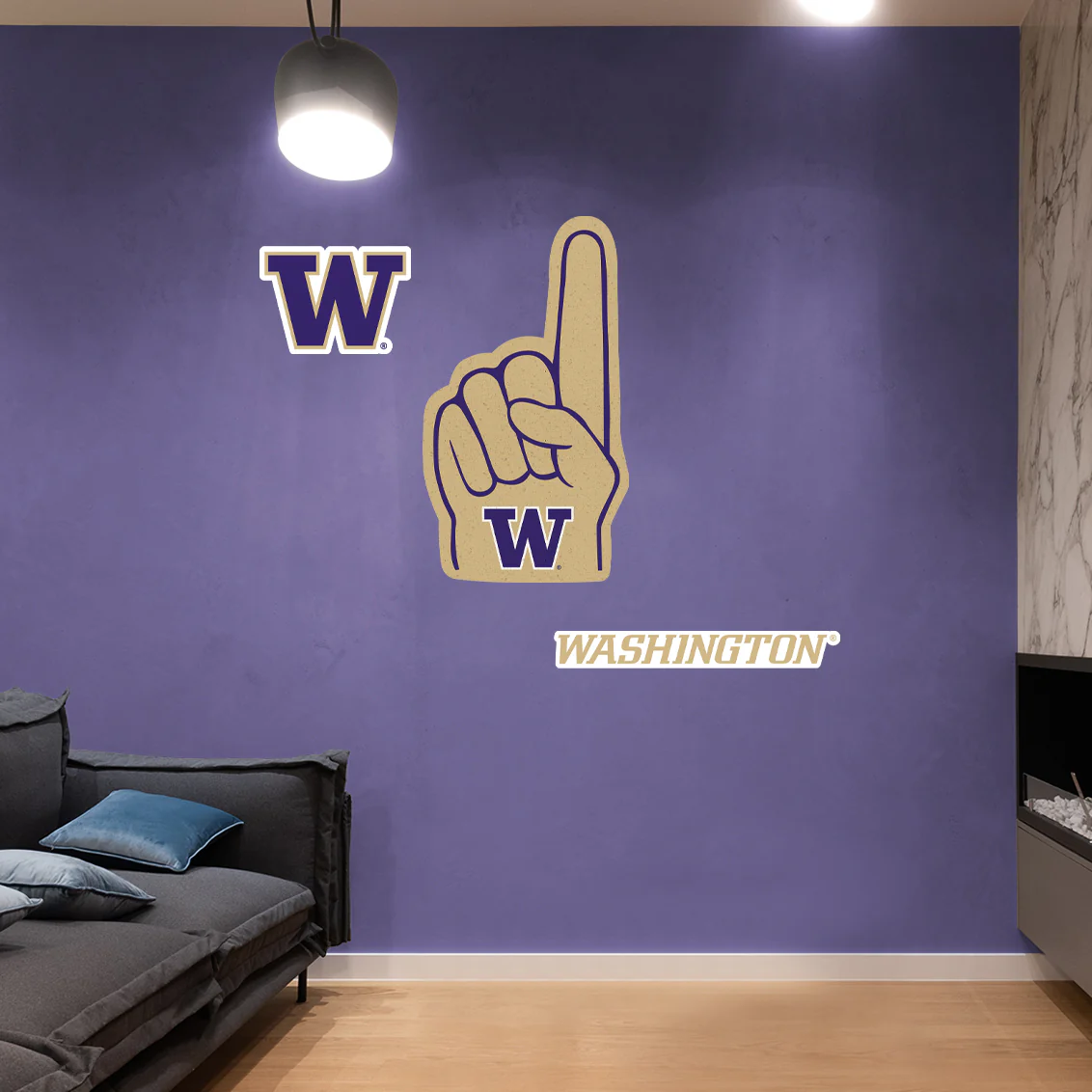 Washington Huskies - RealBig Foam Finger Collection - Official NCAA - Reusable Vinyl Wall Decals - Image 3