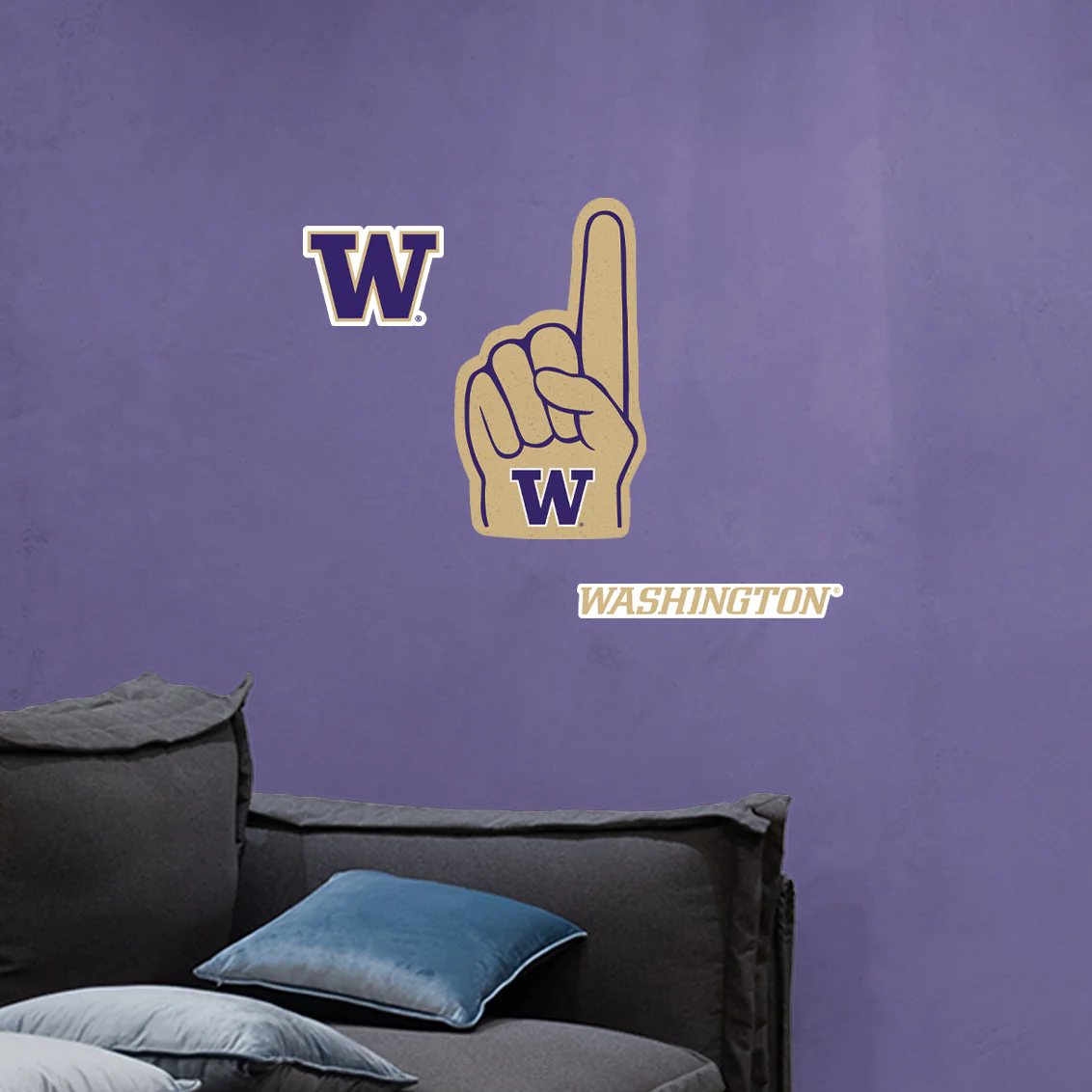 Washington Huskies - RealBig Foam Finger Collection - Official NCAA - Reusable Vinyl Wall Decals - Image 7