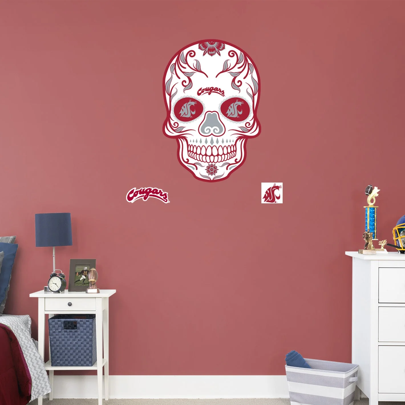 Washington State Cougars - RealBig Sugar Skull Collection - Official NCAA - Reusable Vinyl Wall Decals - Image 10