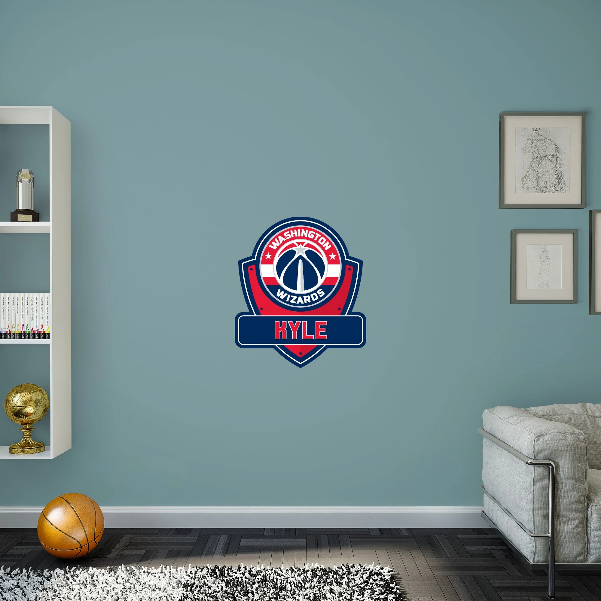 Washington Wizards - Badge - With Personalized Name - Official NBA - Vinyl Transfer Decal - Image 4