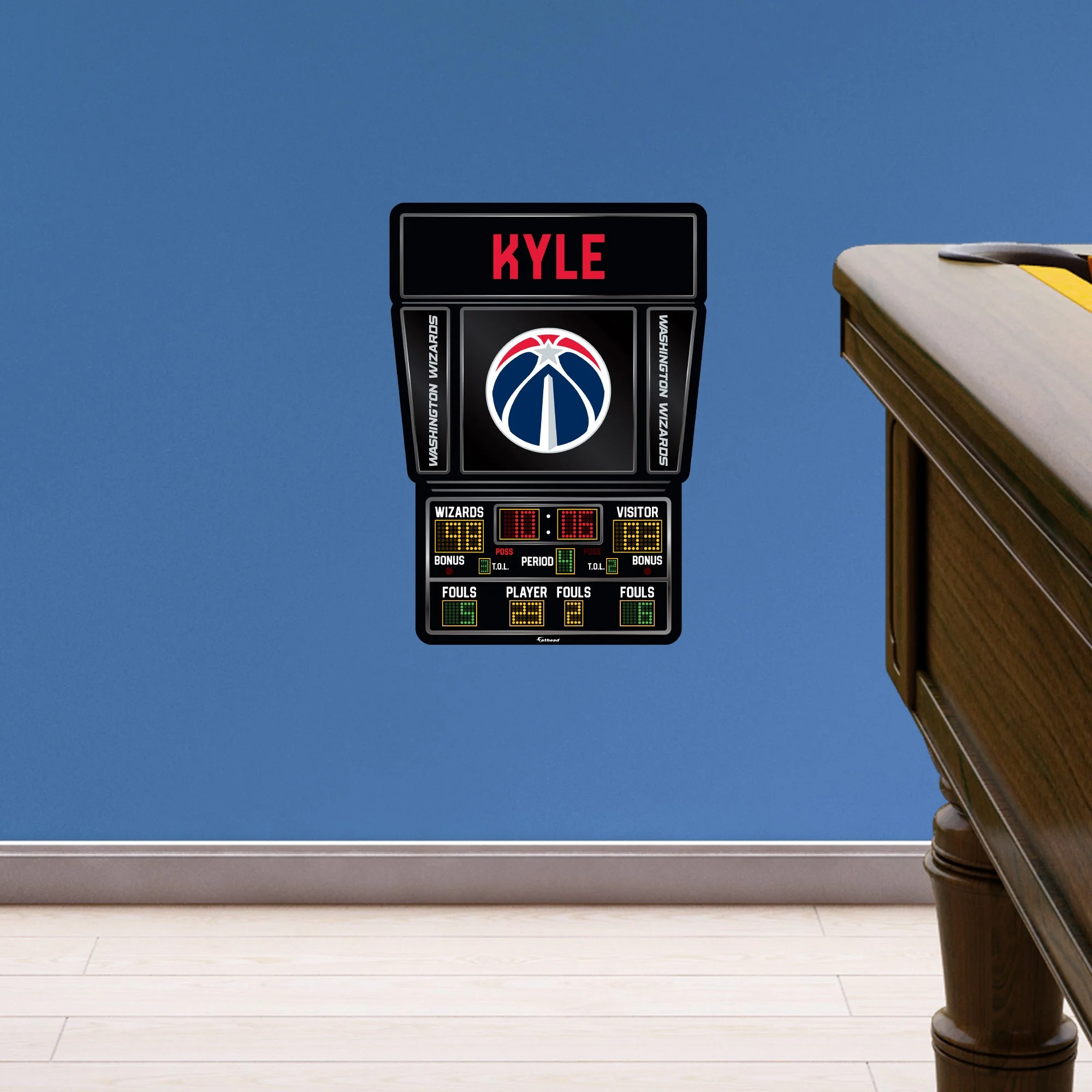 Washington Wizards - Scoreboard Graphic - With Personalized Name - Official NBA - Vinyl Transfer Decal - Image 5