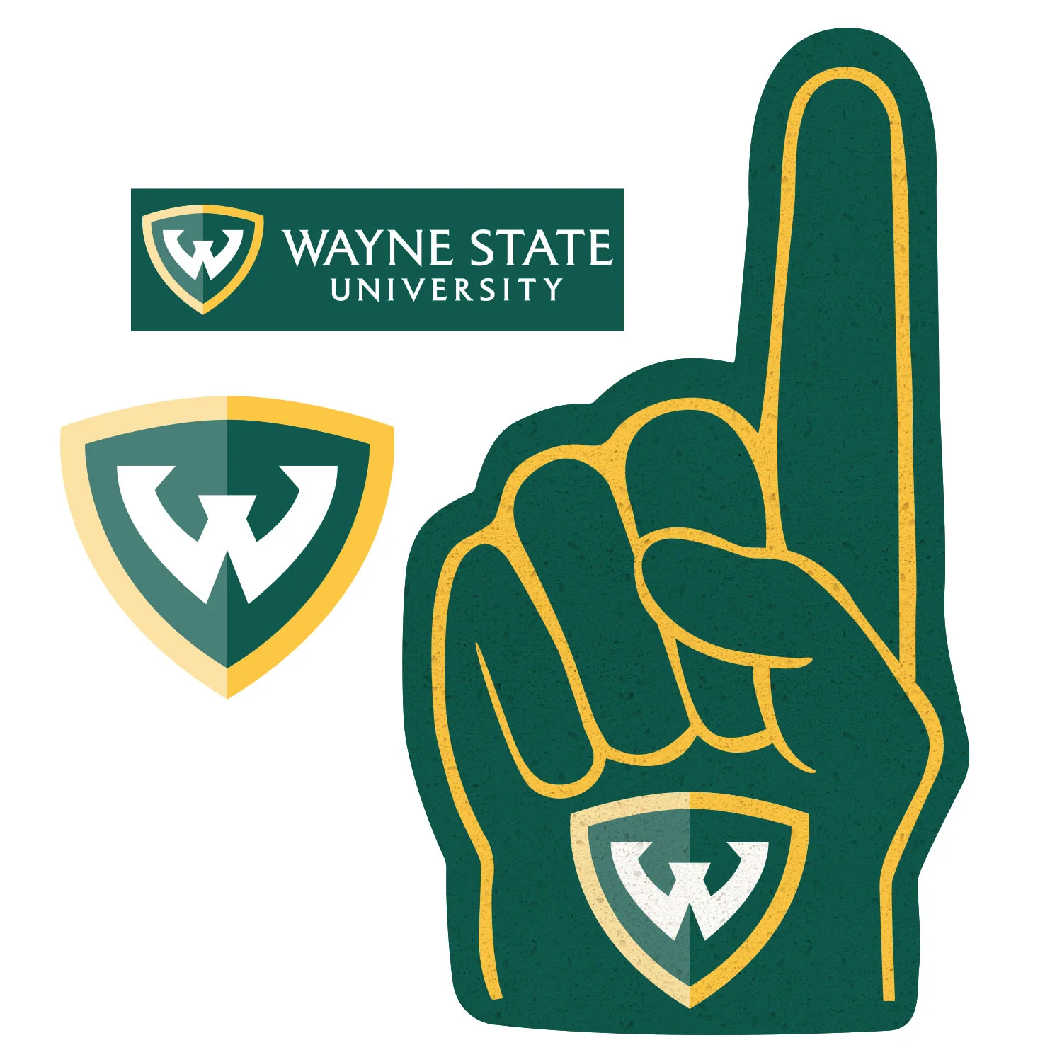Wayne State Warriors - RealBig Foam Finger Collection - Official NCAA - Reusable Vinyl Wall Decals - Image 3